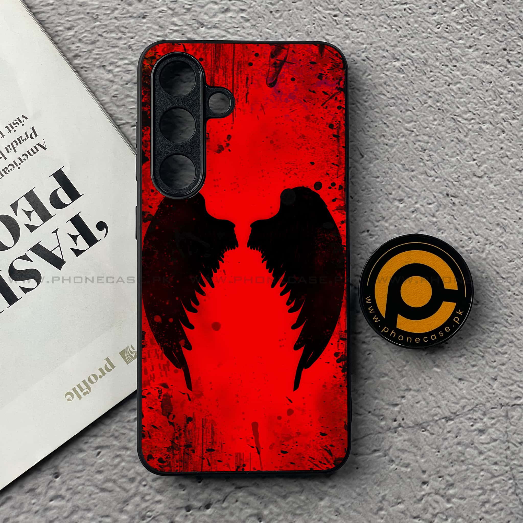 Samsung Galaxy S25 FE - Angel Wings 2.0 Series - Premium Metal Printed soft Bumper shock Proof Case