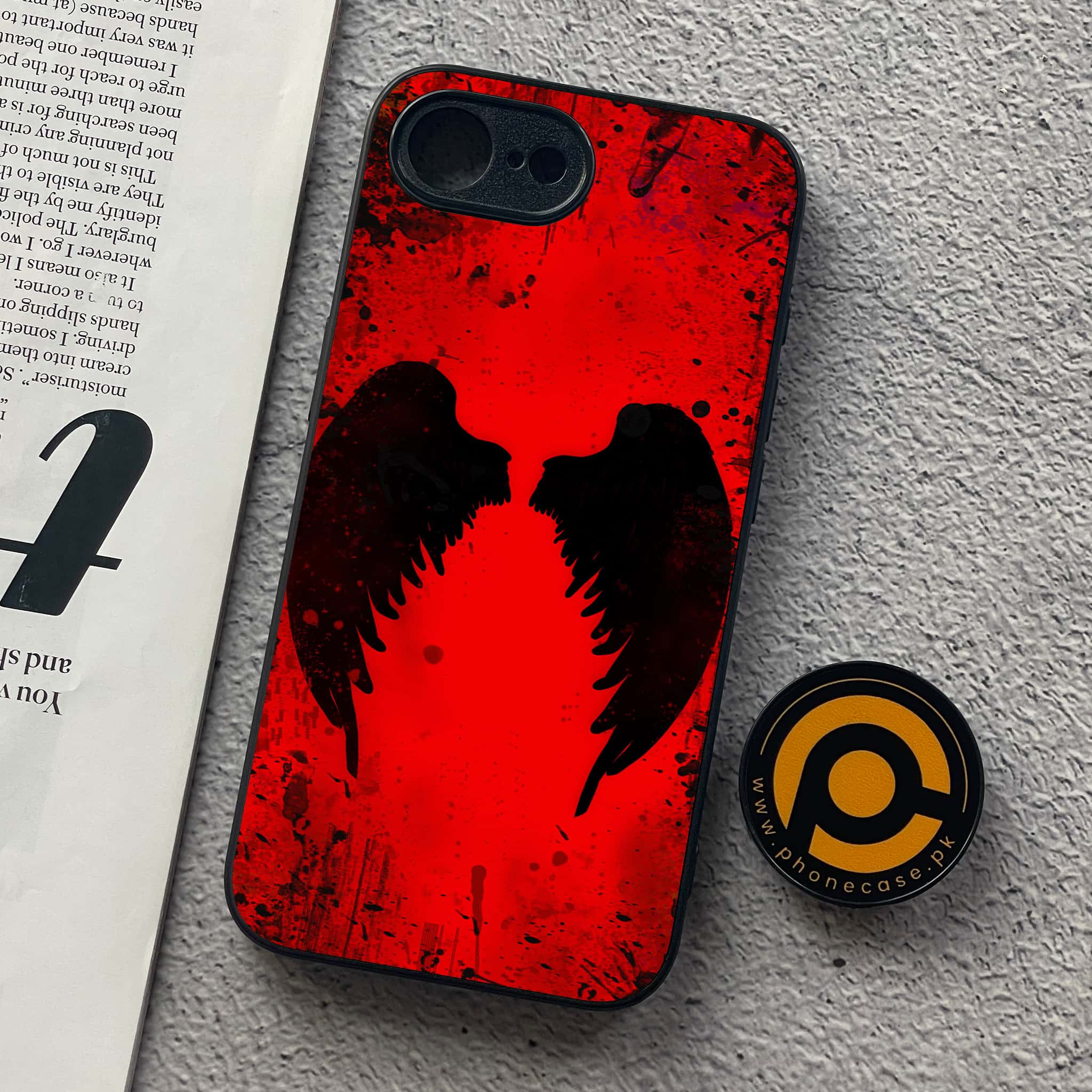iPhone 16e - Angel Wings 2.0 Series - Premium Metal  Printed soft Bumper shock Proof Case