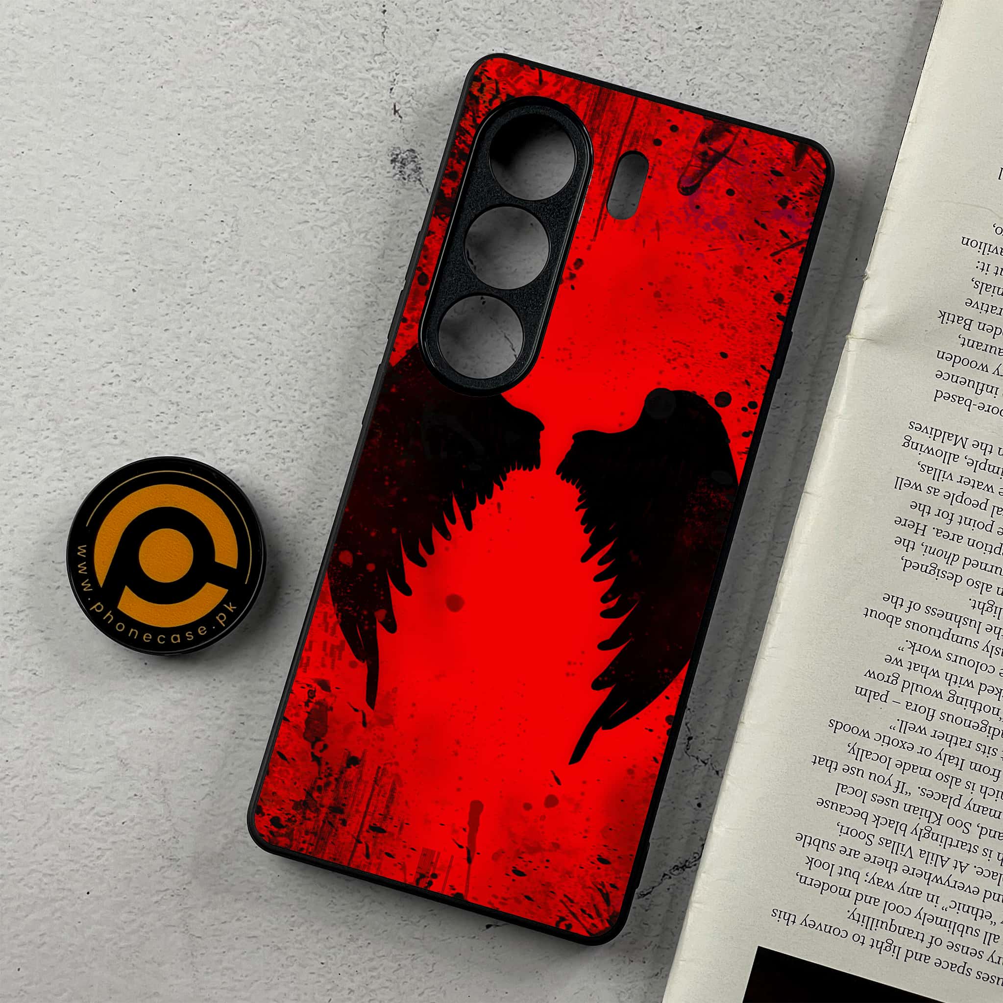 Tecno Camon 40 Pro - Angel Wings 2.0 Series - Premium Metal Printed Soft Bumper Shockproof Case