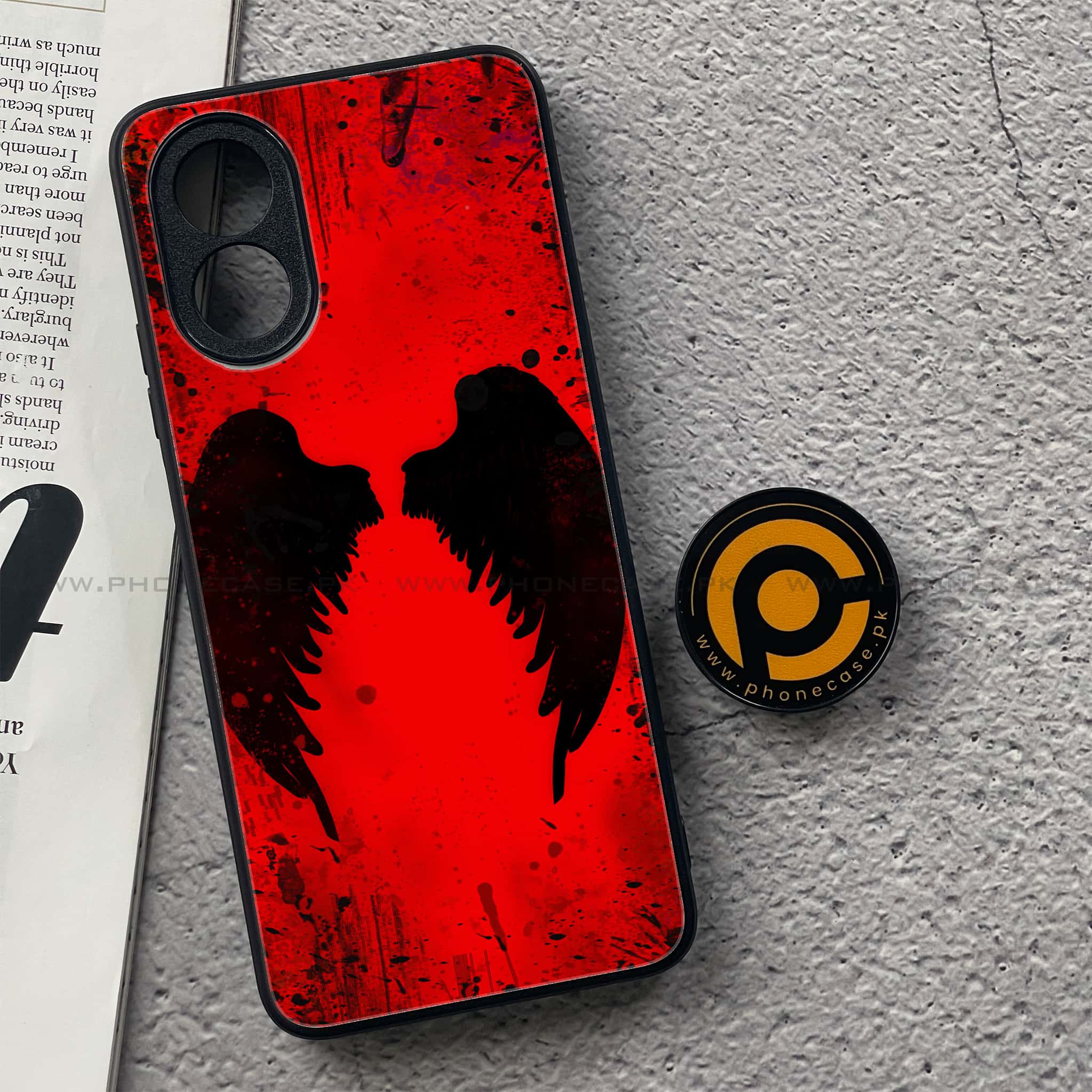 Oppo A18 4G - Angel Wings 2.0 Series - Premium Printed Glass soft Bumper shock Proof Case