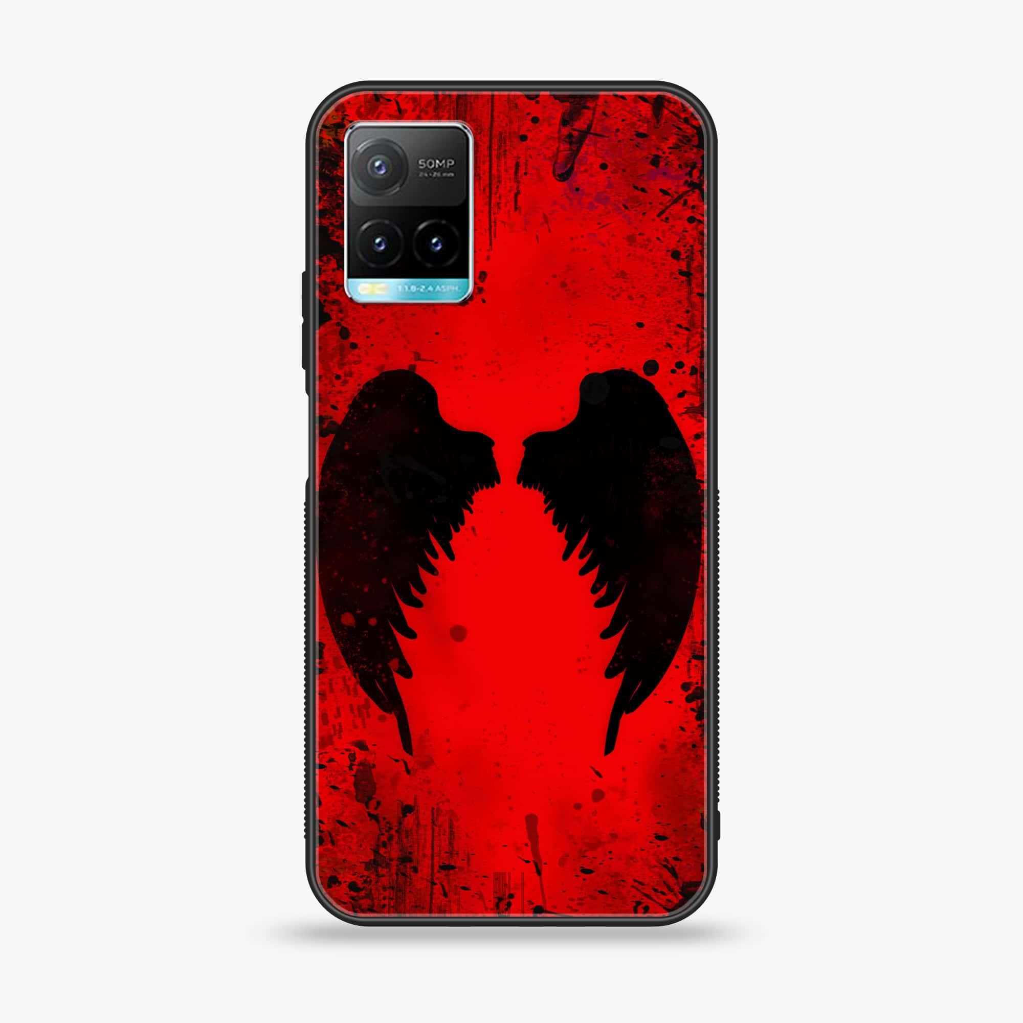 Vivo Y33T - Angel wings 2.0 Series - Premium Printed Glass soft Bumper shock Proof Case