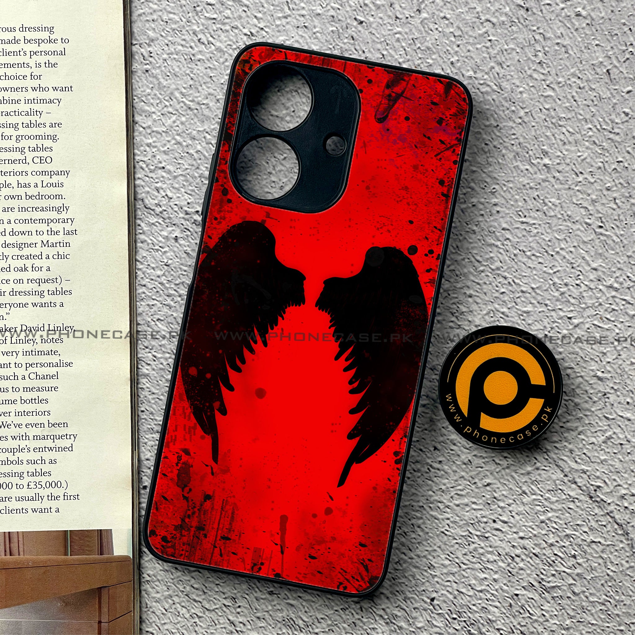 Realme Note 60 - Angel Wings 2.0 Series - Premium Printed Glass soft Bumper shock Proof Case