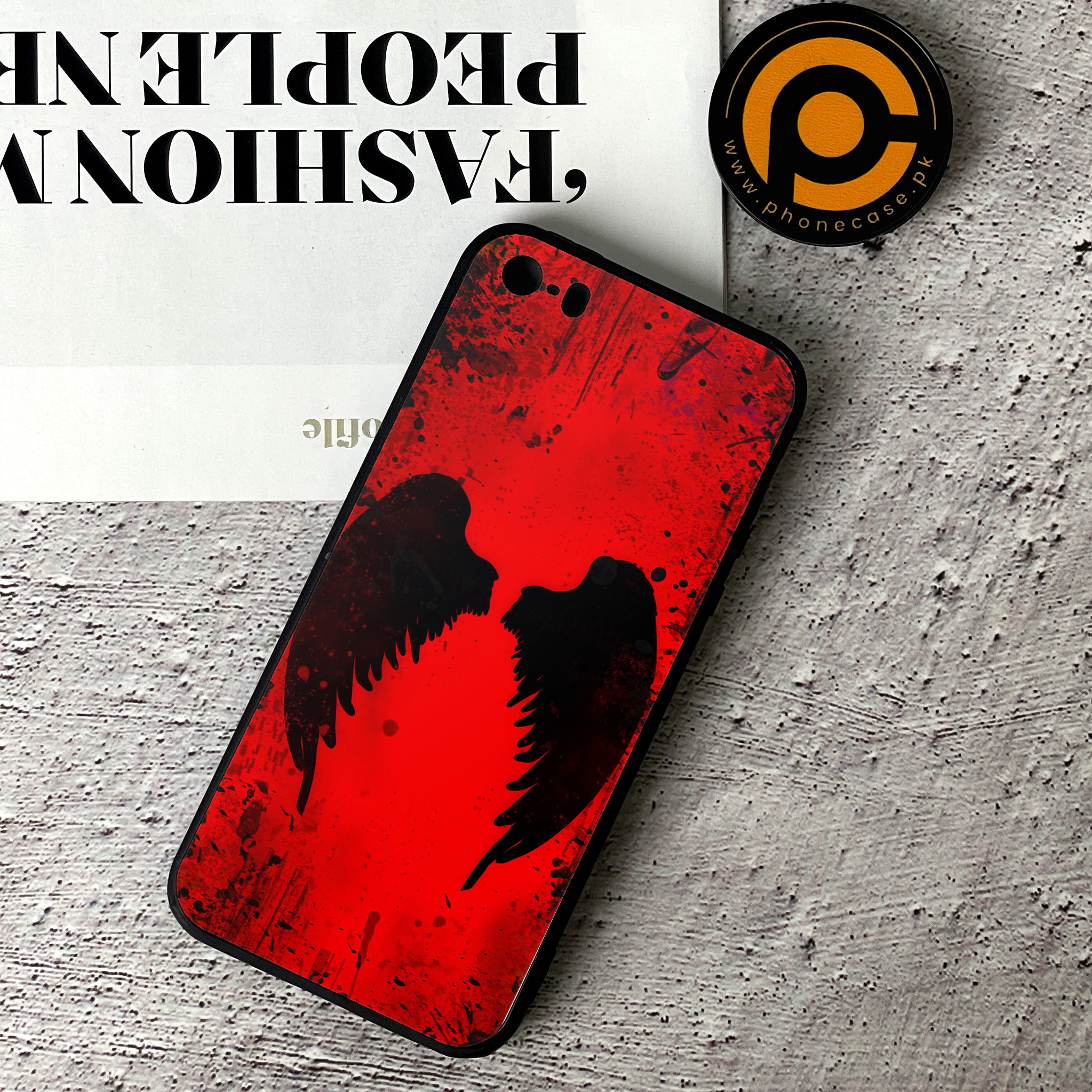 iPhone 5/5c/5s - Angel Wings 2.0 Series - Premium Printed Glass soft Bumper shock Proof Case