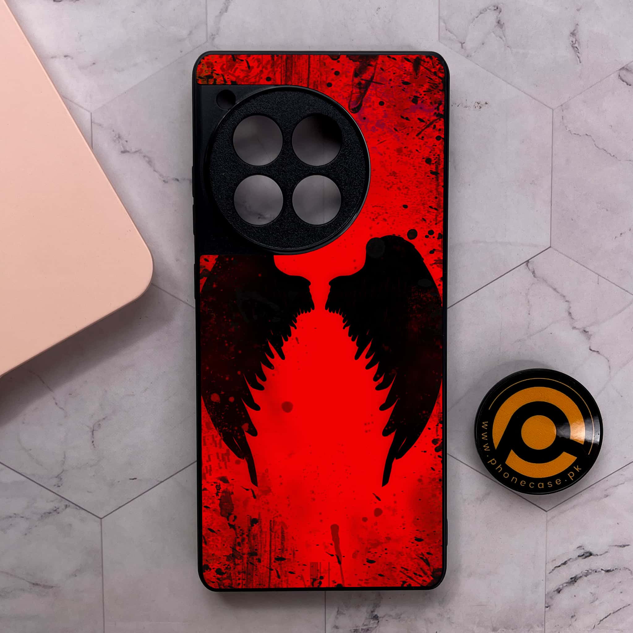 OnePlus 12R - Angel Wings 2.0 Series - Premium Metal Printed soft Bumper shock Proof Case