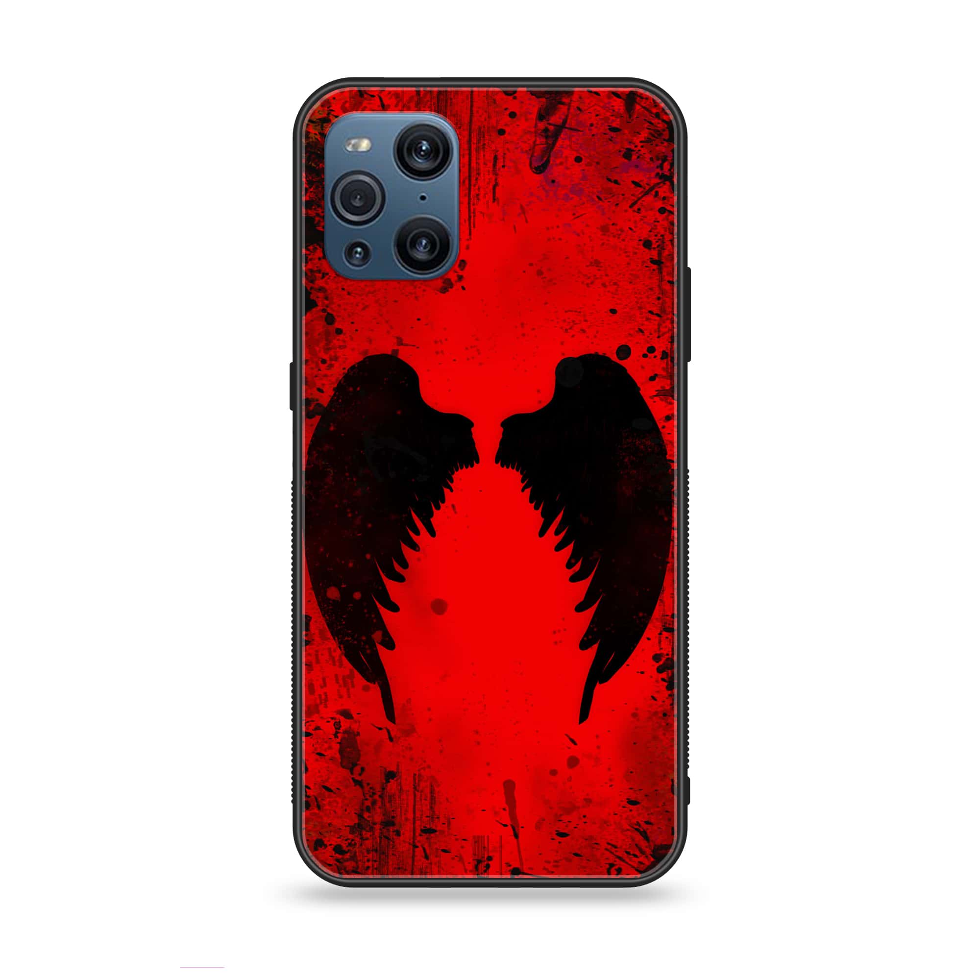 Oppo Find X3 - Angel Wings 2.0  Series - Premium Printed Glass soft Bumper shock Proof Case