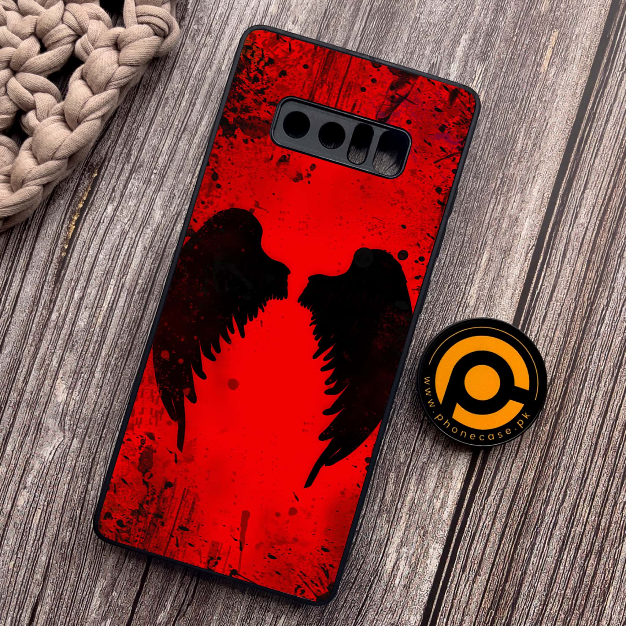Samsung Galaxy Note 8 -Angel Wings 2.0 Series - Premium Metal Printed soft Bumper shock Proof Case