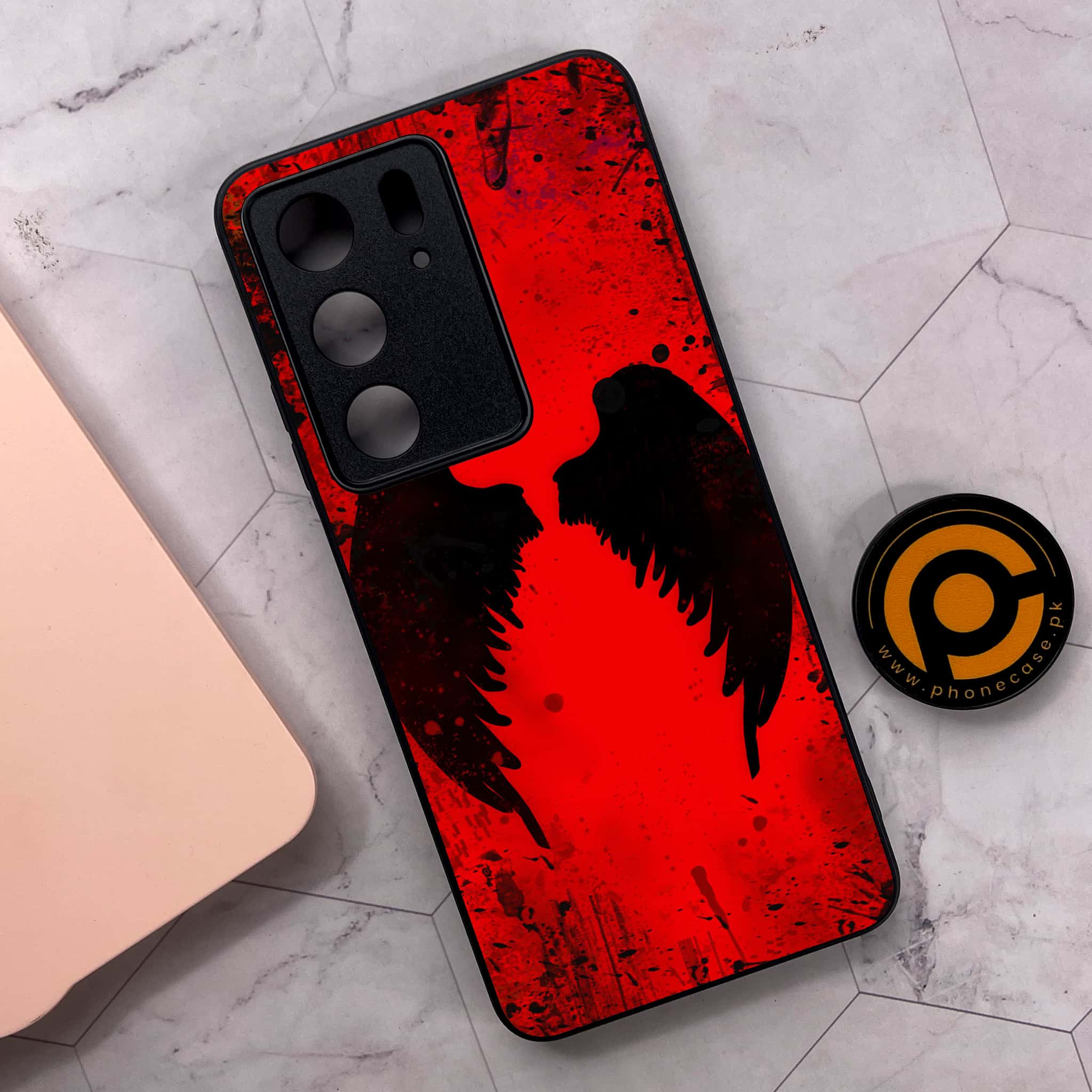Realme C75x 4G - Angel Wings 2.0 Series - Premium Metal Printed soft Bumper shock Proof Case