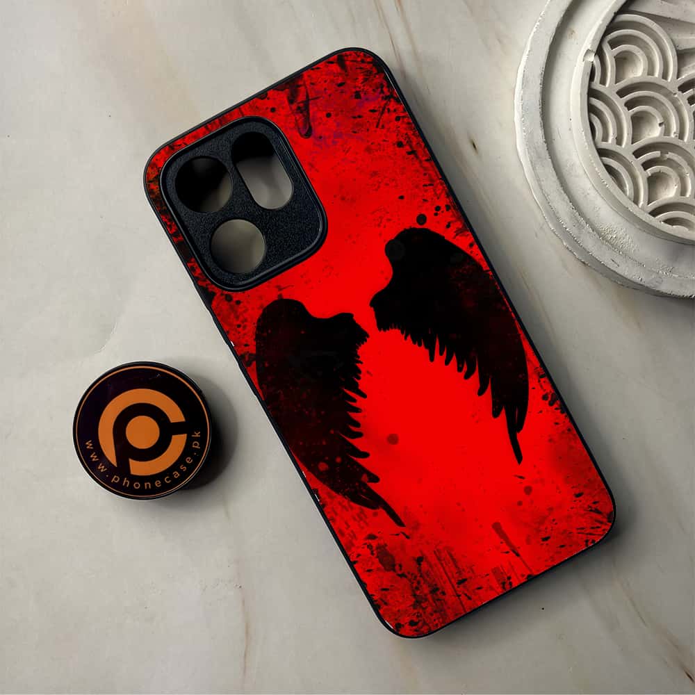 Oppo Reno 14F - Angel Wings 2.0 Series - Premium Metal Printed Soft Bumper Shockproof Case