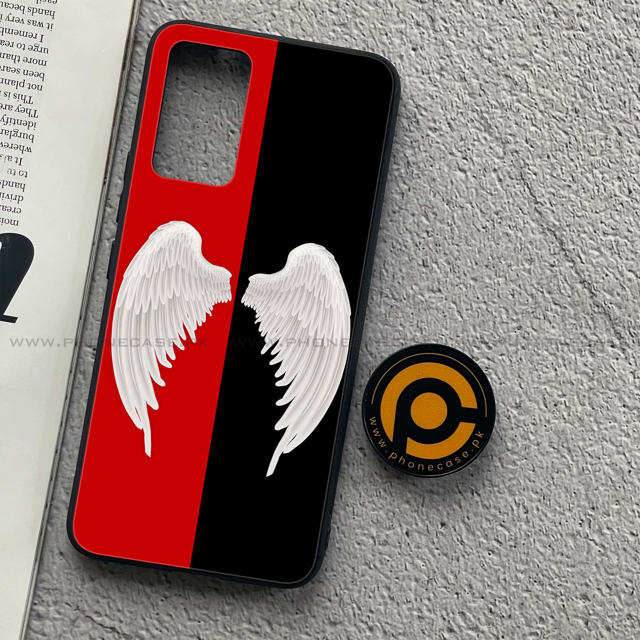 Vivo V21 - Angel Wings 2.0 Series - Premium Printed Glass soft Bumper shock Proof Case