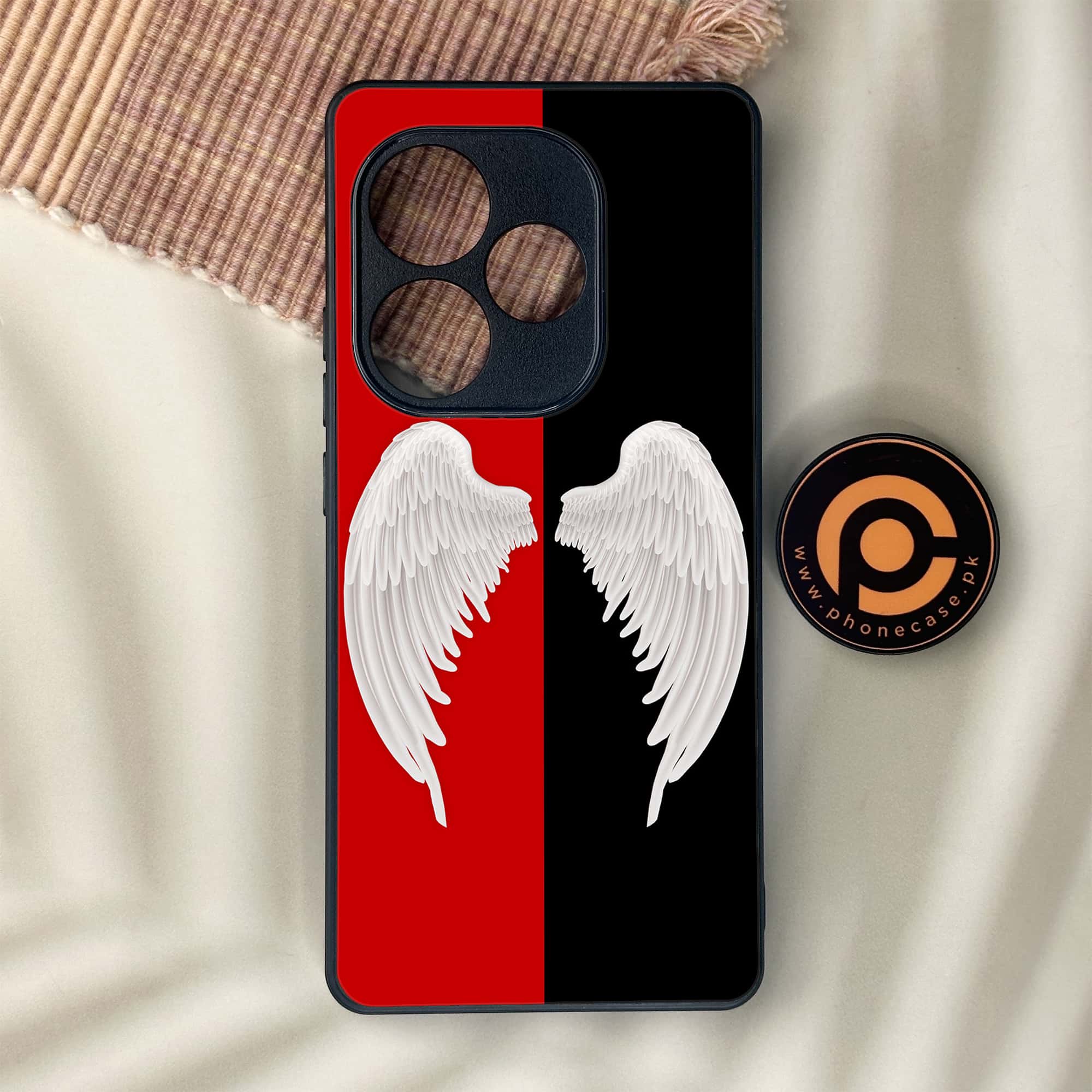 Realme GT 6 - Angel Wings 2.0 Series - Premium Metal Printed soft Bumper shock Proof Case