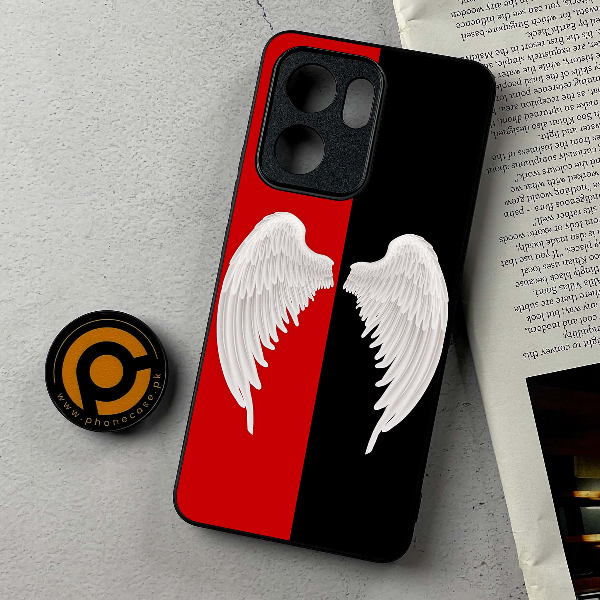Oppo Reno 13F - Angel Wings 2.0 Series - Premium Metal Printed Soft Bumper Shockproof Case