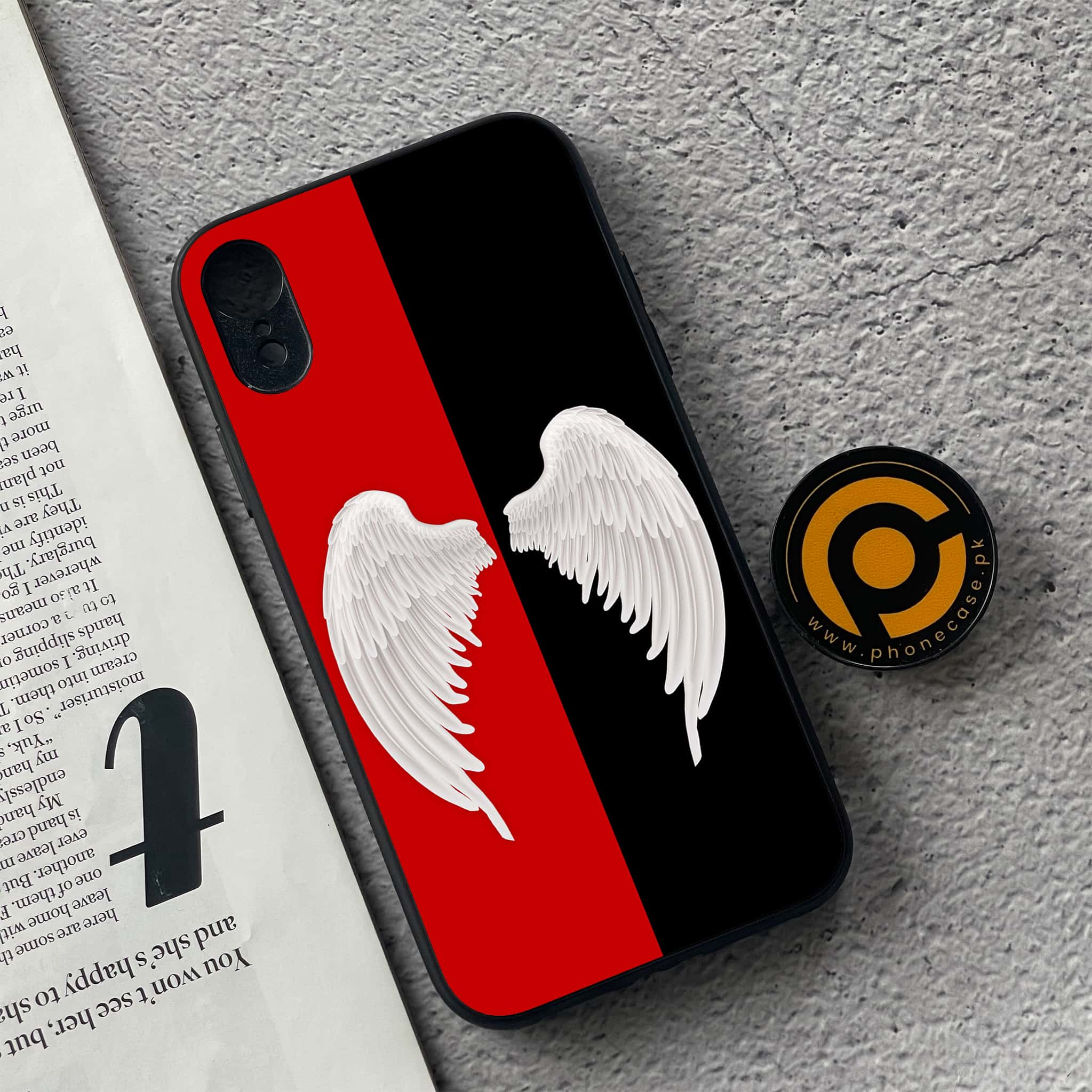 iPhone XR - Angel Wings 2.0 Series - Premium Metal Printed soft Bumper shock Proof Case