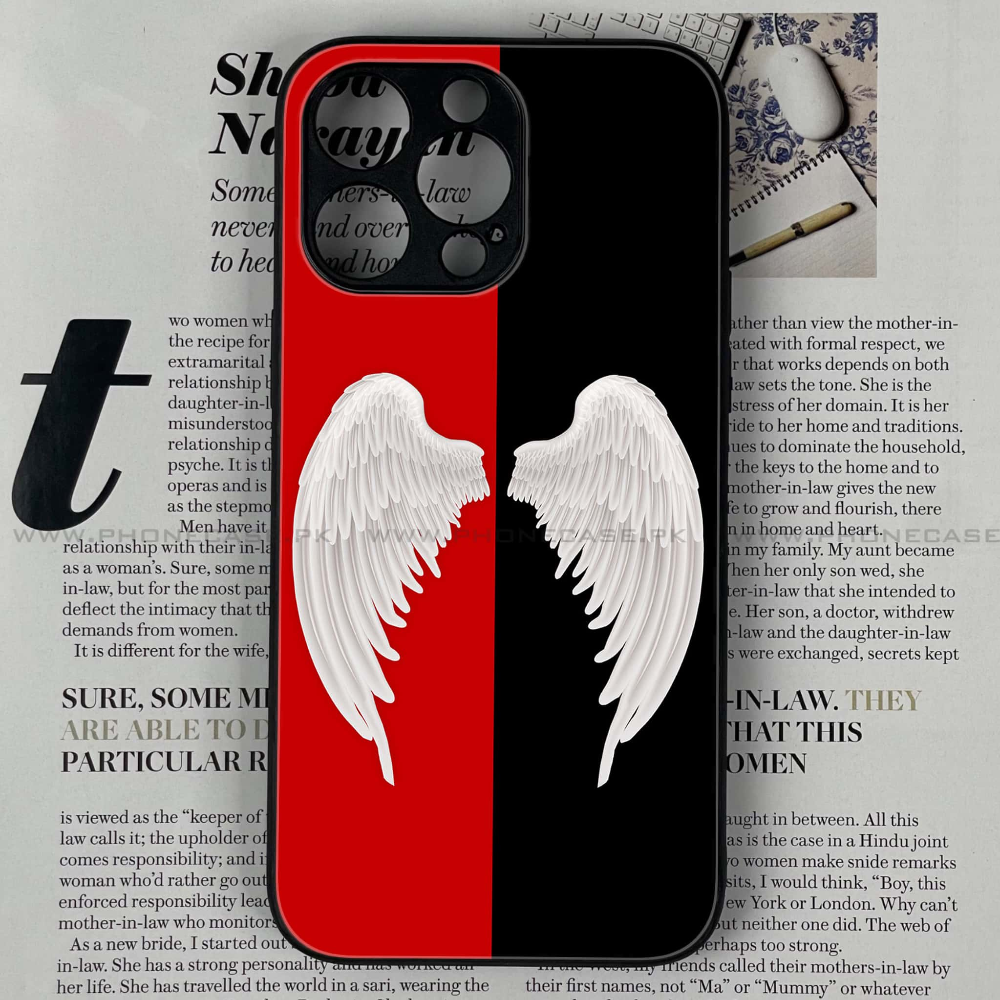 iPhone 12 Pro Max - Angel Wings 2.0  Series - Premium Printed Glass soft Bumper shock Proof Case