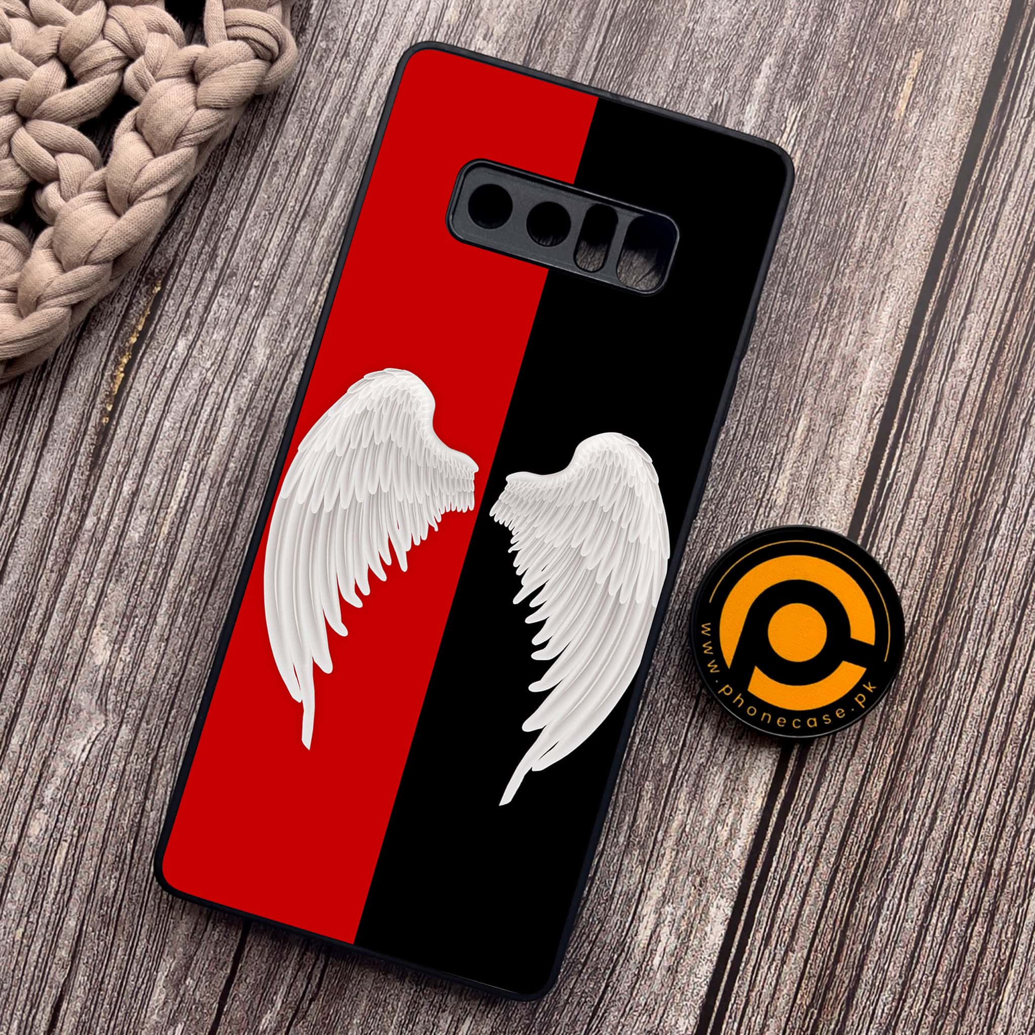 Samsung Galaxy Note 8 -Angel Wings 2.0 Series - Premium Metal Printed soft Bumper shock Proof Case