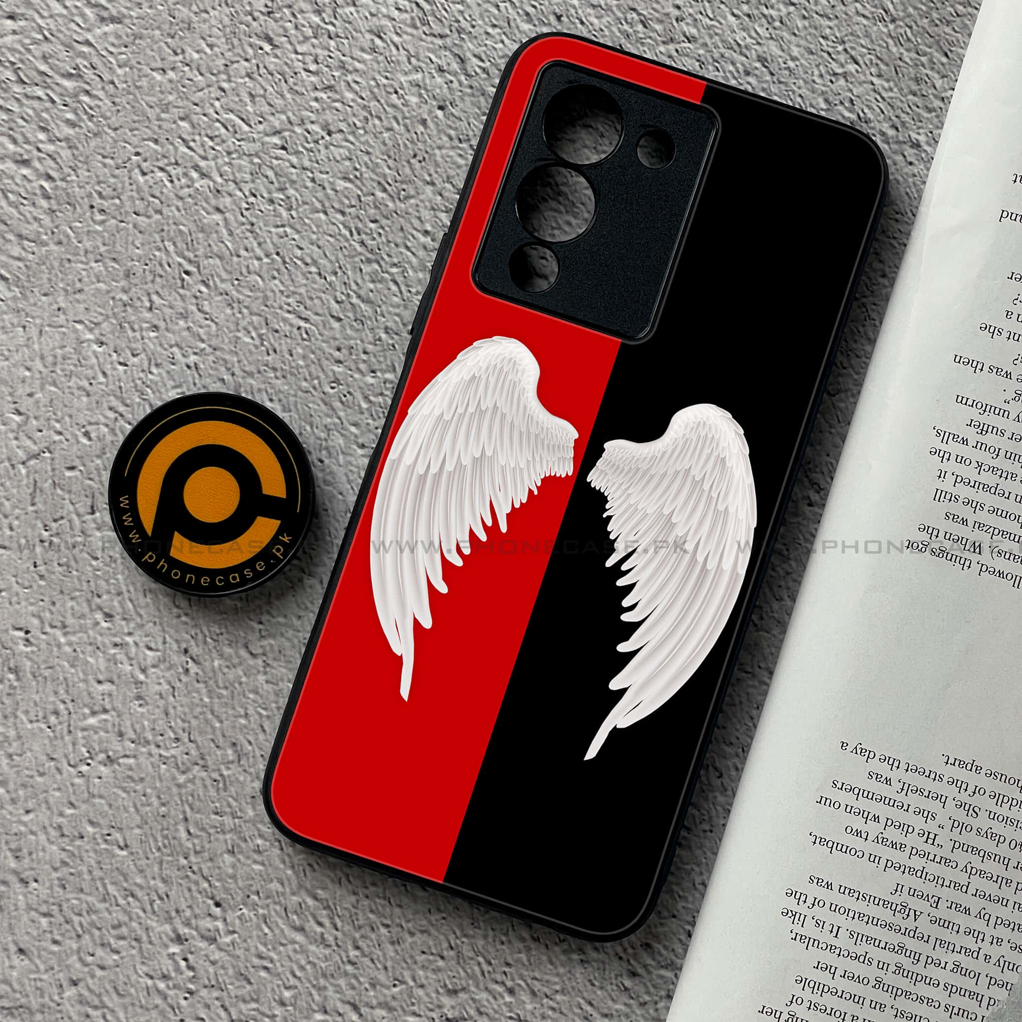 Infinix Note 12 G96 Angel Wings 2.0 Premium Printed Glass soft Bumper shock Proof Case