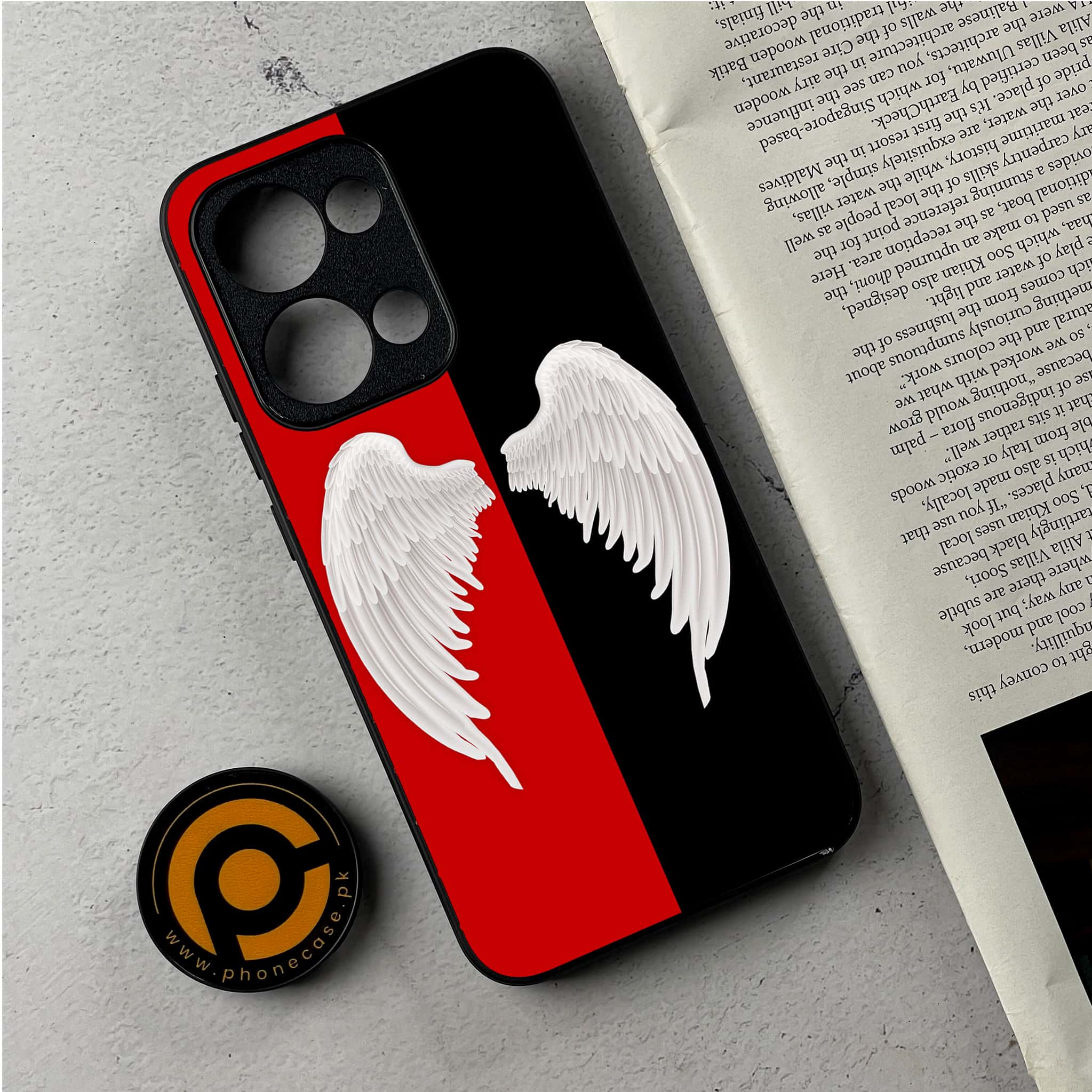 Oppo Reno 13 - Angel Wings 2.0 Series - Premium Metal Printed Soft Bumper Shockproof Case