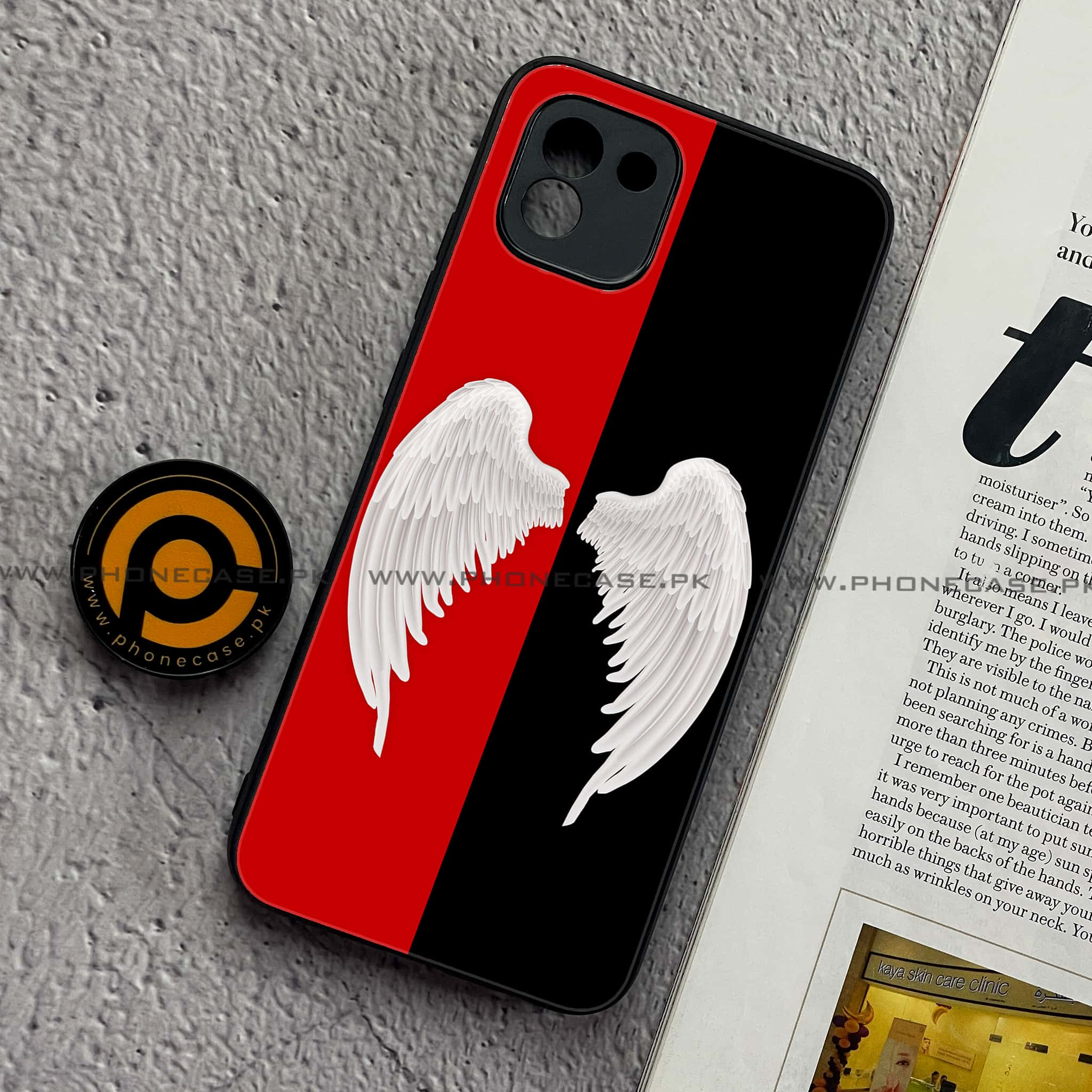 Samsung Galaxy A03 - Angel Wings 2.0 Series - Premium Printed Glass soft Bumper shock Proof Case