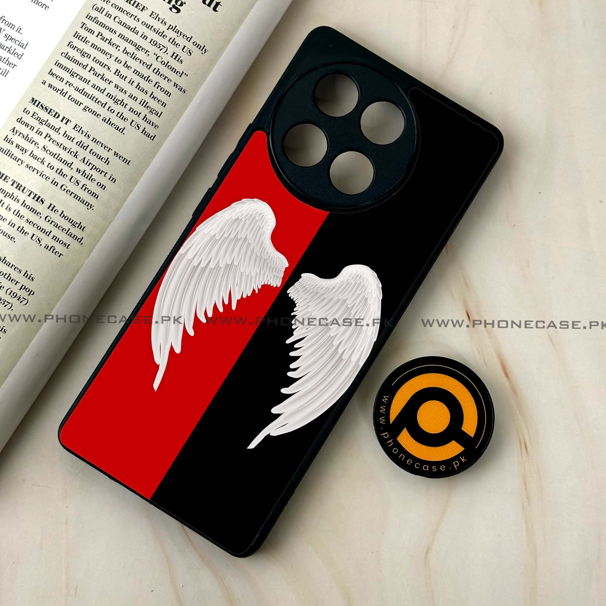 Tecno Camon 30s - Angel Wings 2.0  Design 4  - Premium Metal Printed soft Bumper shock Proof Case
