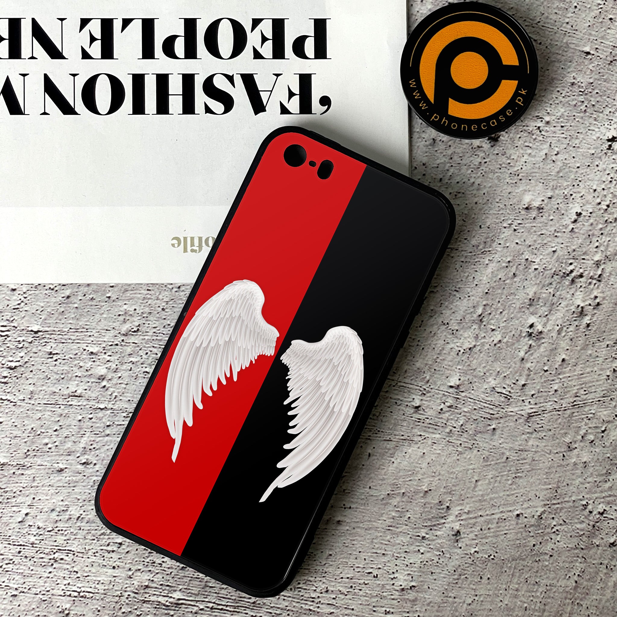 iPhone 5/5c/5s - Angel Wings 2.0 Series - Premium Printed Glass soft Bumper shock Proof Case