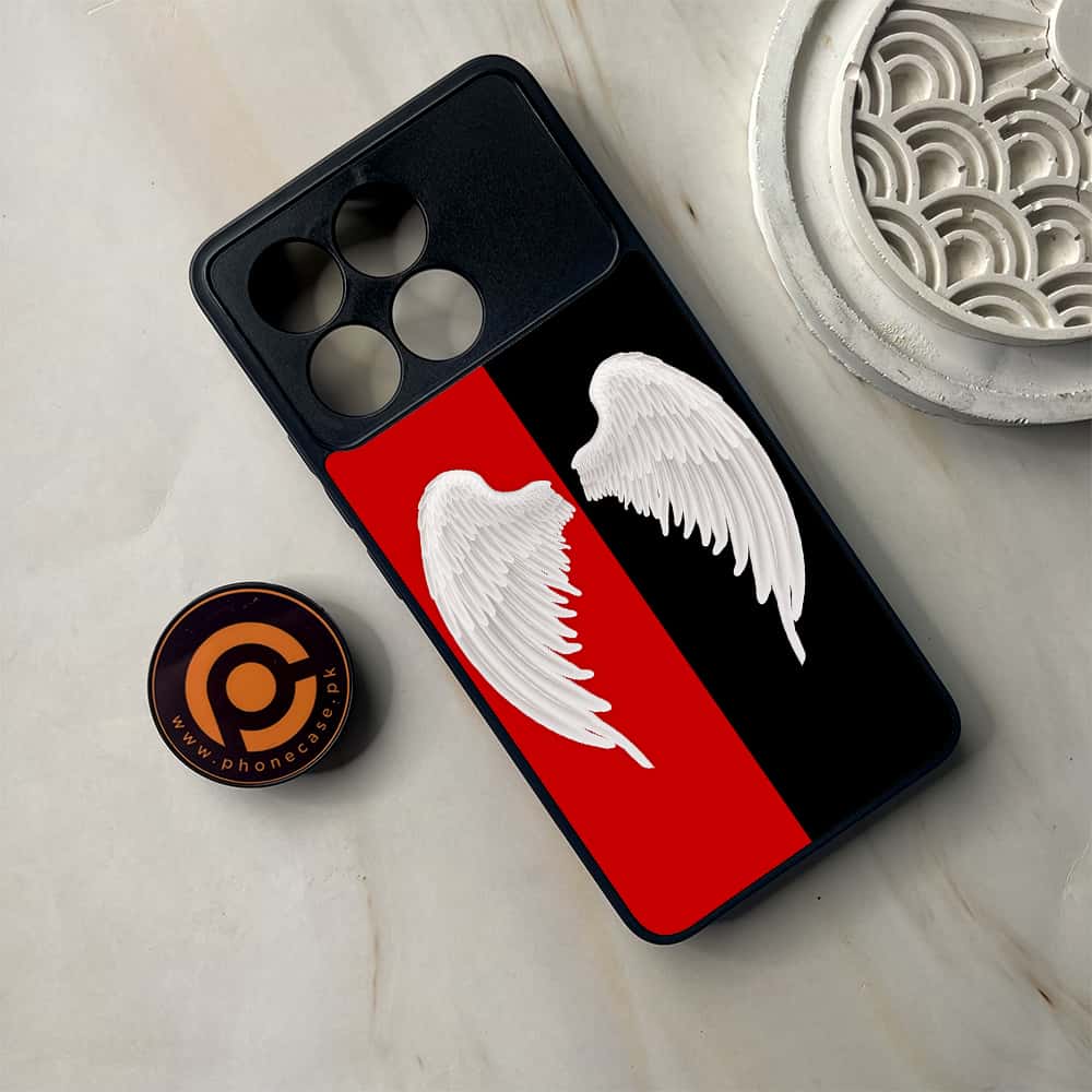 Xiaomi Poco F6 Pro - Angel Wings Series - Premium Metal Printed soft Bumper shock Proof Case