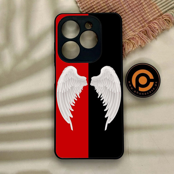 Tecno Spark GO 2024 / Infinix hot 40i / Infinix Smart 8 / Spark 20 / 20c / POP 8 - Angel Wings 2.0 Design 4 - Premium Metal Printed soft Bumper Shock Proof Case CS-14836 CS-30964