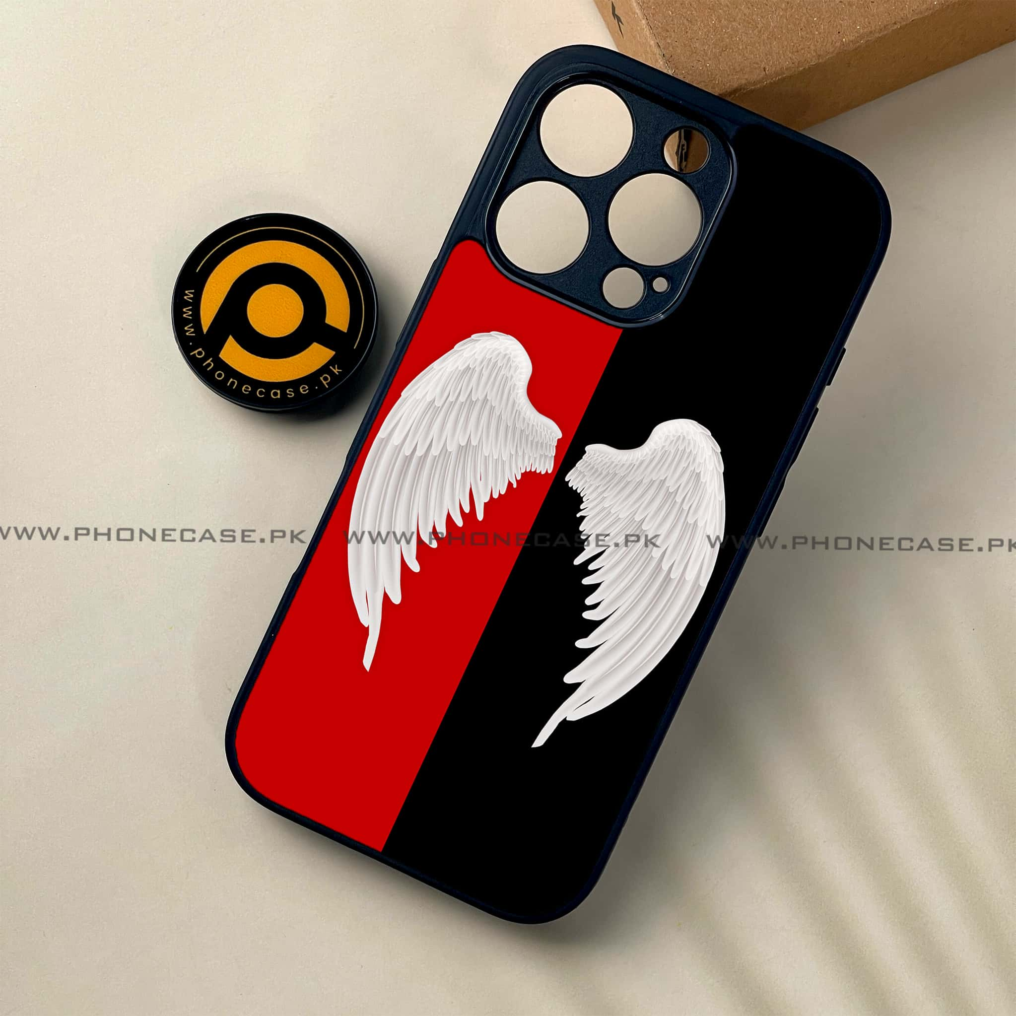 iPhone 16 Pro - Angel Wings 2.0 Series - Premium Printed Glass soft Bumper shock Proof Case