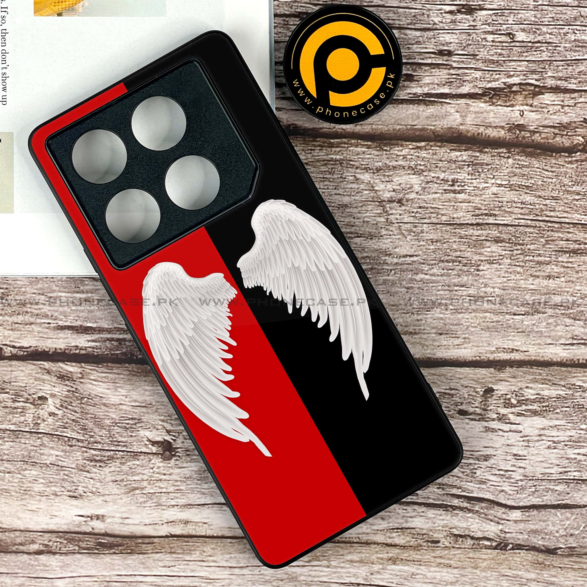 Infinix GT 20 Pro - Angel Wings 2.0 Series - Premium Printed Glass soft Bumper shock Proof Case