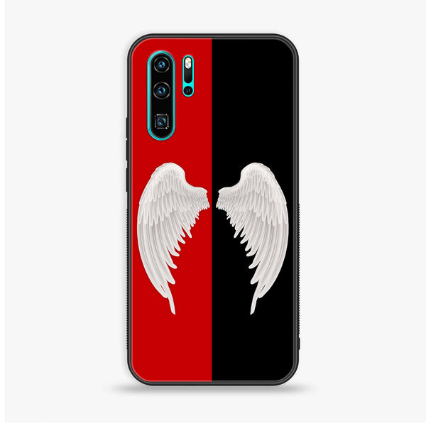 Huawei P30 Pro - Angel Wings 2.0 Design 4  - Premium Printed Glass soft Bumper shock Proof Case  CS-38532