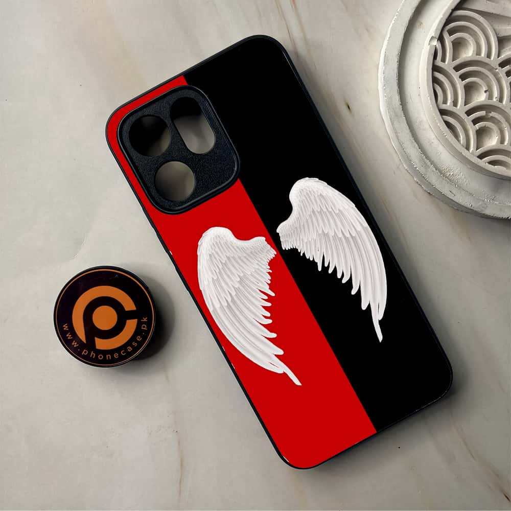 Oppo Reno 14F - Angel Wings 2.0 Series - Premium Metal Printed Soft Bumper Shockproof Case