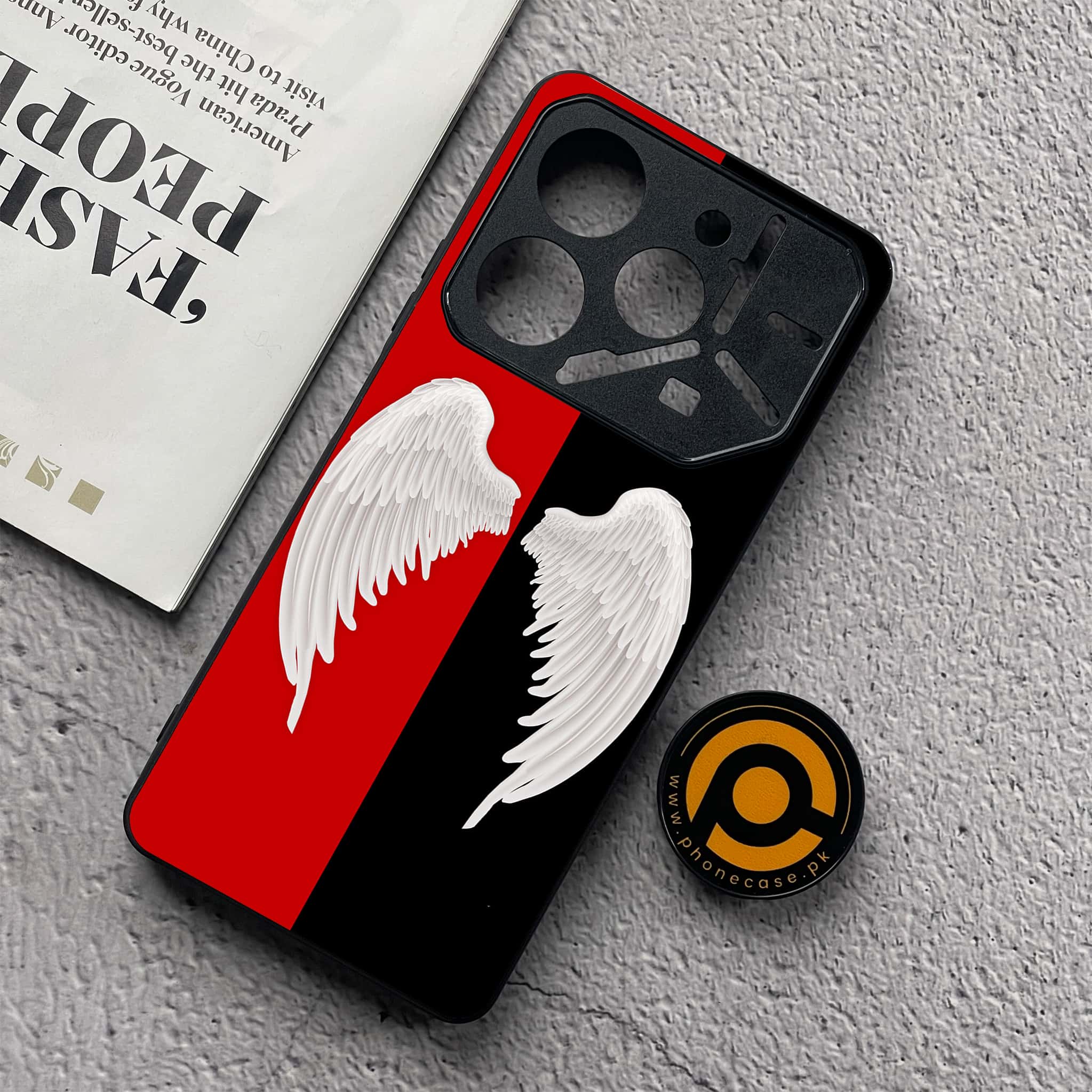 Tecno Pova 6 Neo - Angel Wings 2.0 Series - Premium Metal  Printed soft Bumper shock Proof Case