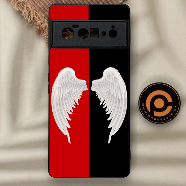 Google Pixel 6 Pro- Angel Wings 2.0 Design 8 - Premium Metal Printed soft Bumper Shock Proof Case CS-41416 CS-41423 CS-42830