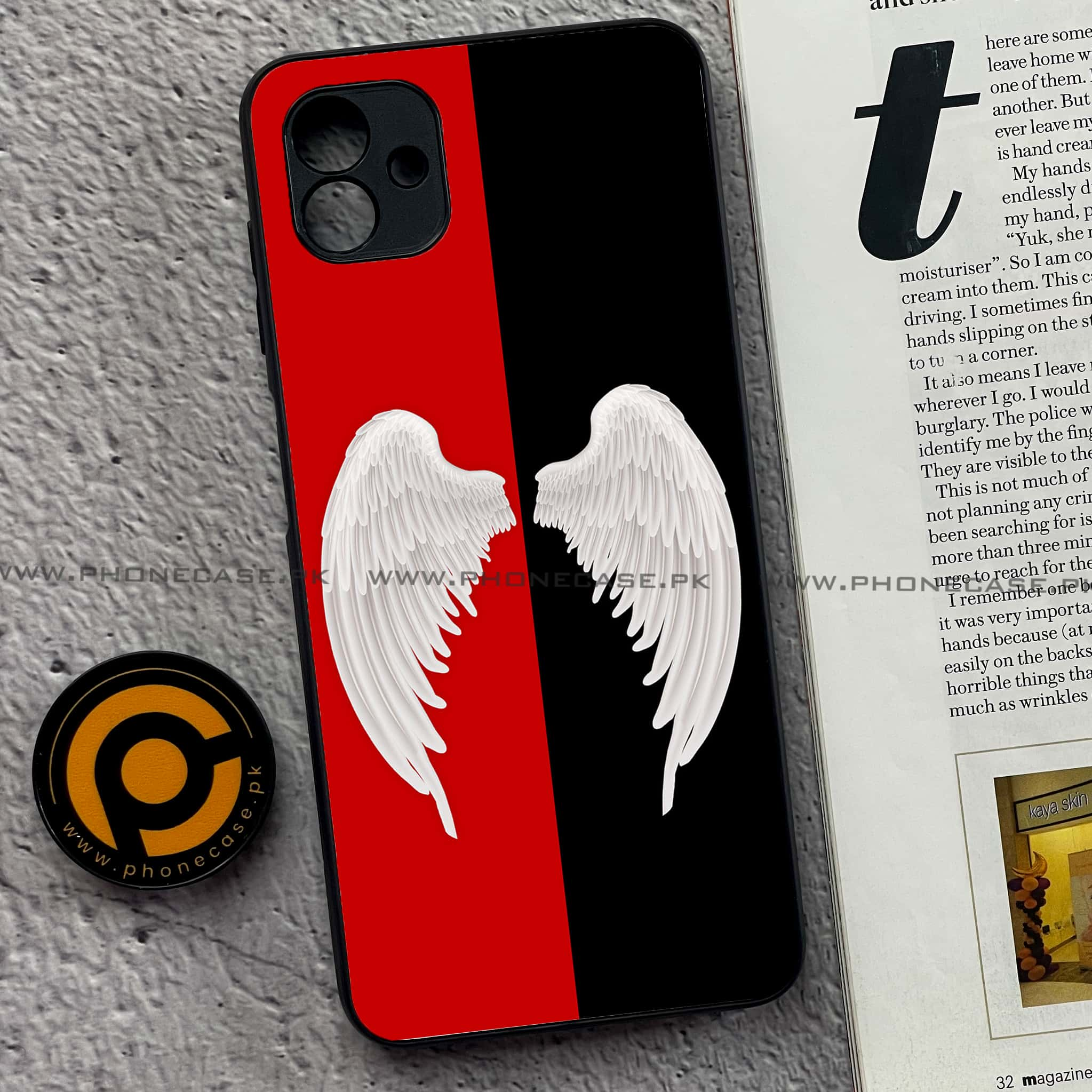 Samsung Galaxy A04 - Angel Wings 2.0 Series - Premium Printed Metal soft Bumper shock Proof Case