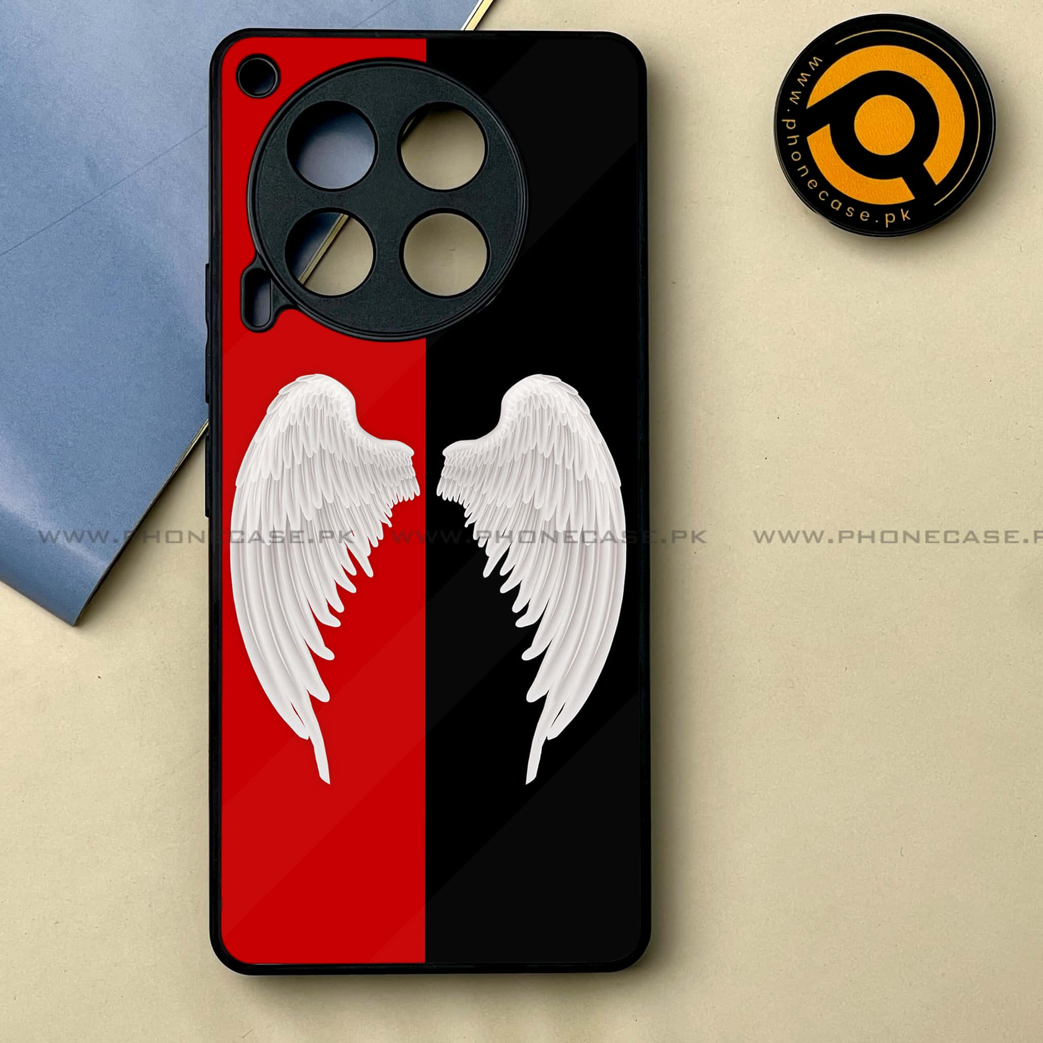 Tecno Camon 30 - Angel Wings 2.0 Series -  Premium Printed Metal soft Bumper shock Proof Case