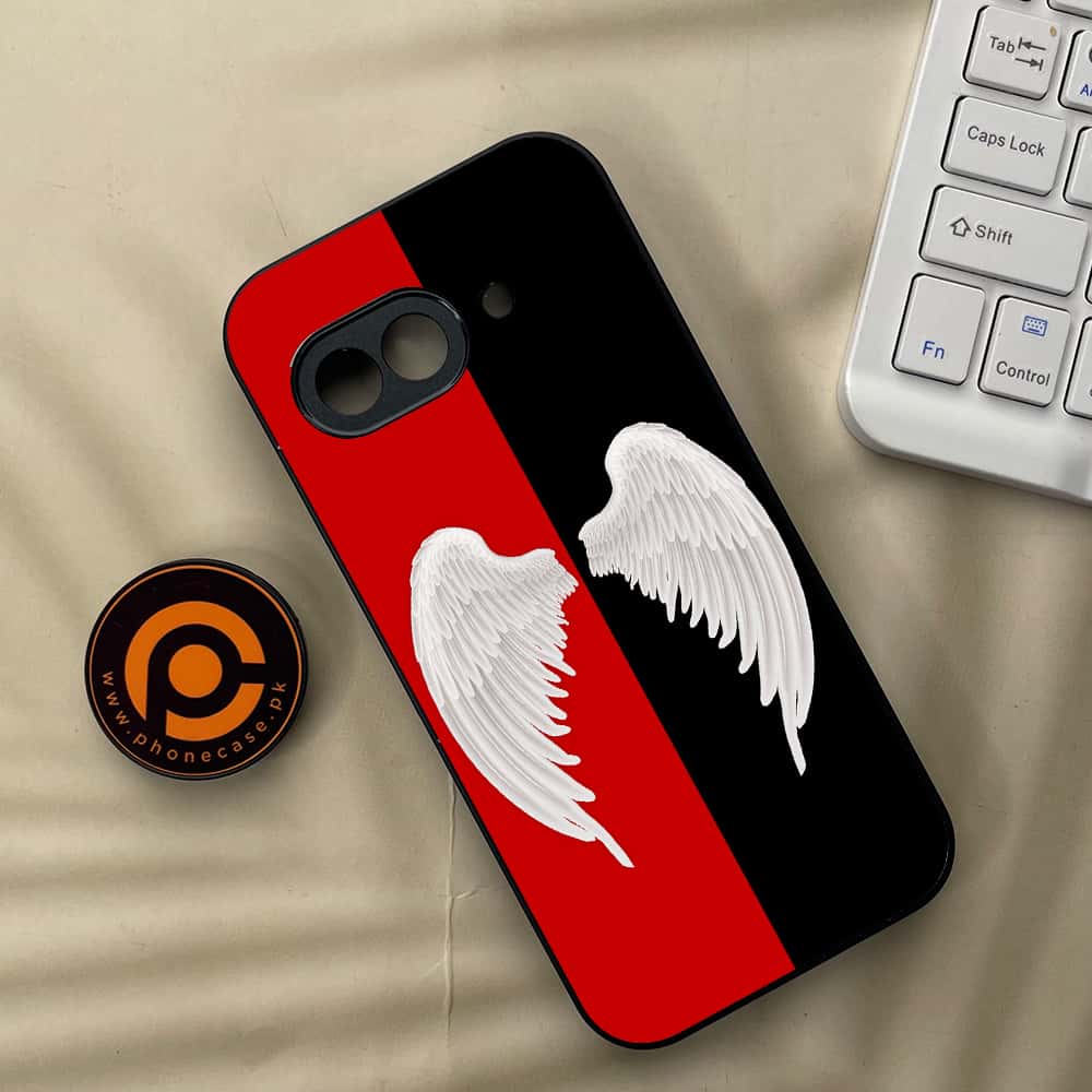 Google Pixel 9a - Angel Wings 2.0 Series - Premium Metal Printed soft Bumper Shock Proof Case
