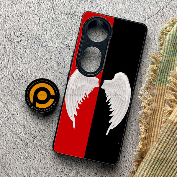 Vivo V40 - Angel Wings 2.0 Design 4 - Premium Printed Glass soft Bumper shock Proof Case CS-22104