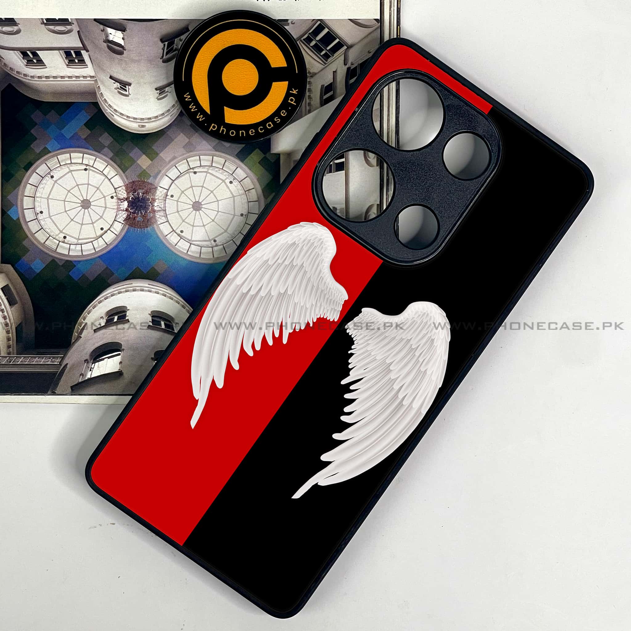 Redmi Note 13 Pro 4G - Angel Wings 2.0 Series - Premium Metal Printed soft Bumper shock Proof Case