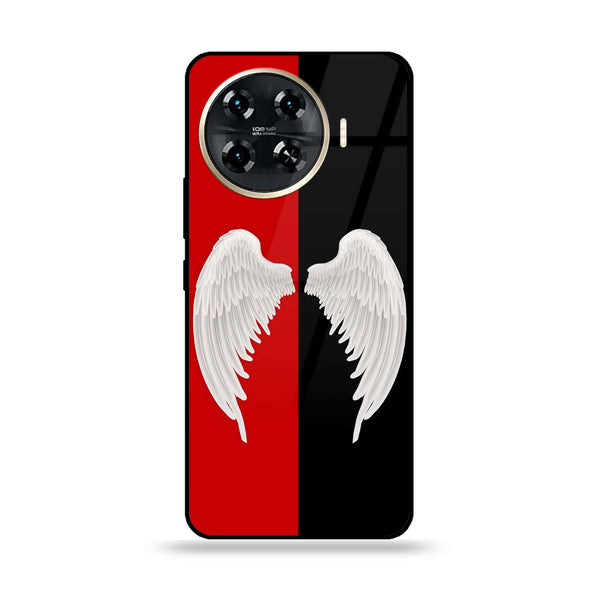 Tecno Spark 20 pro plus - Angel Wings 2.0 Design 4- Premium Metal Printed soft Bumper shock Proof Case