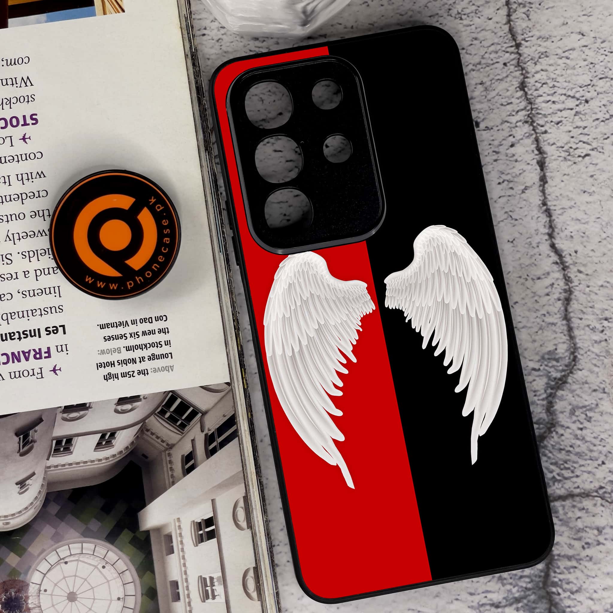 Vivo Y29 4G - Angel Wings 2.0 Series - Premium Metal Printed soft Bumper Shock Proof Case
