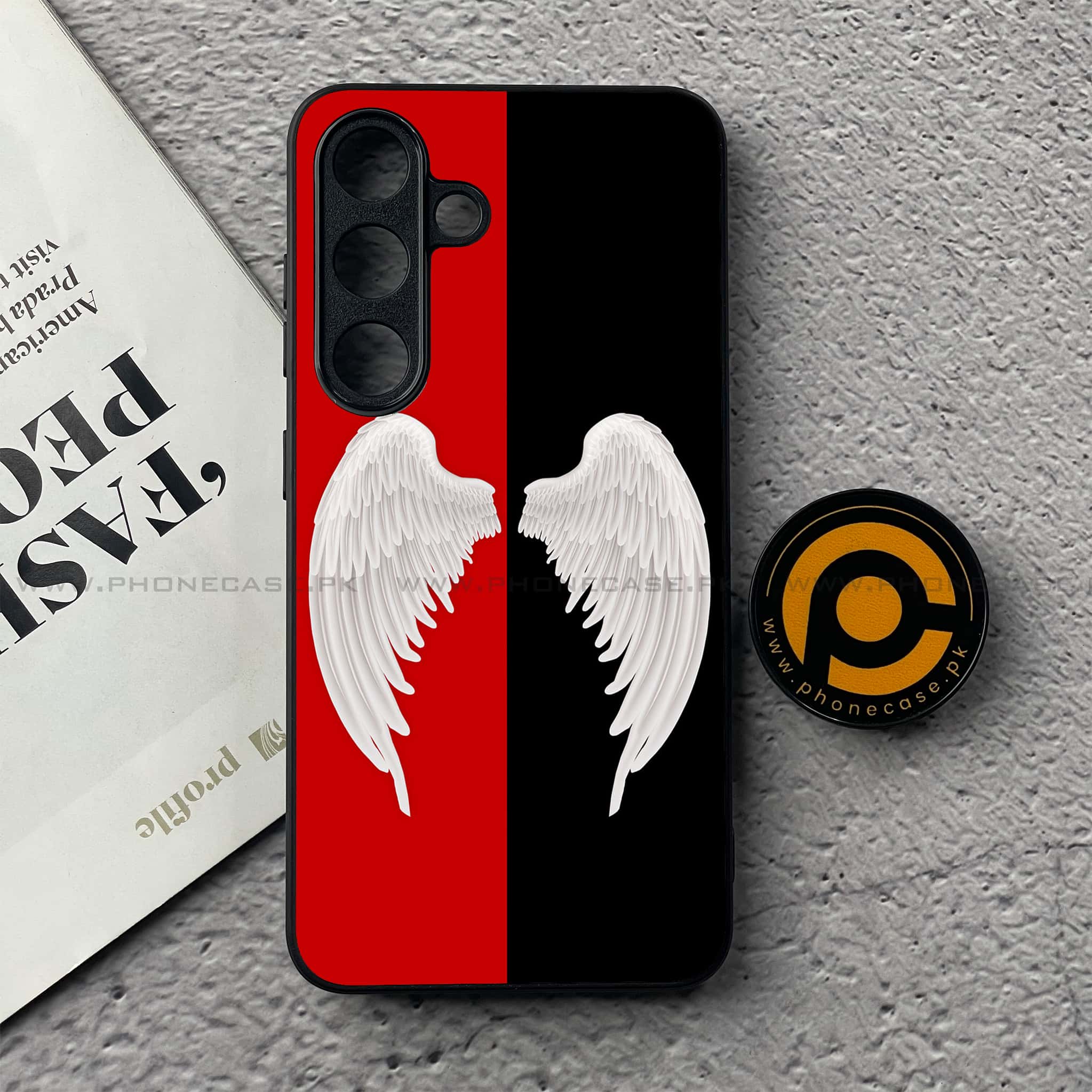 Samsung Galaxy S25 FE - Angel Wings 2.0 Series - Premium Metal Printed soft Bumper shock Proof Case
