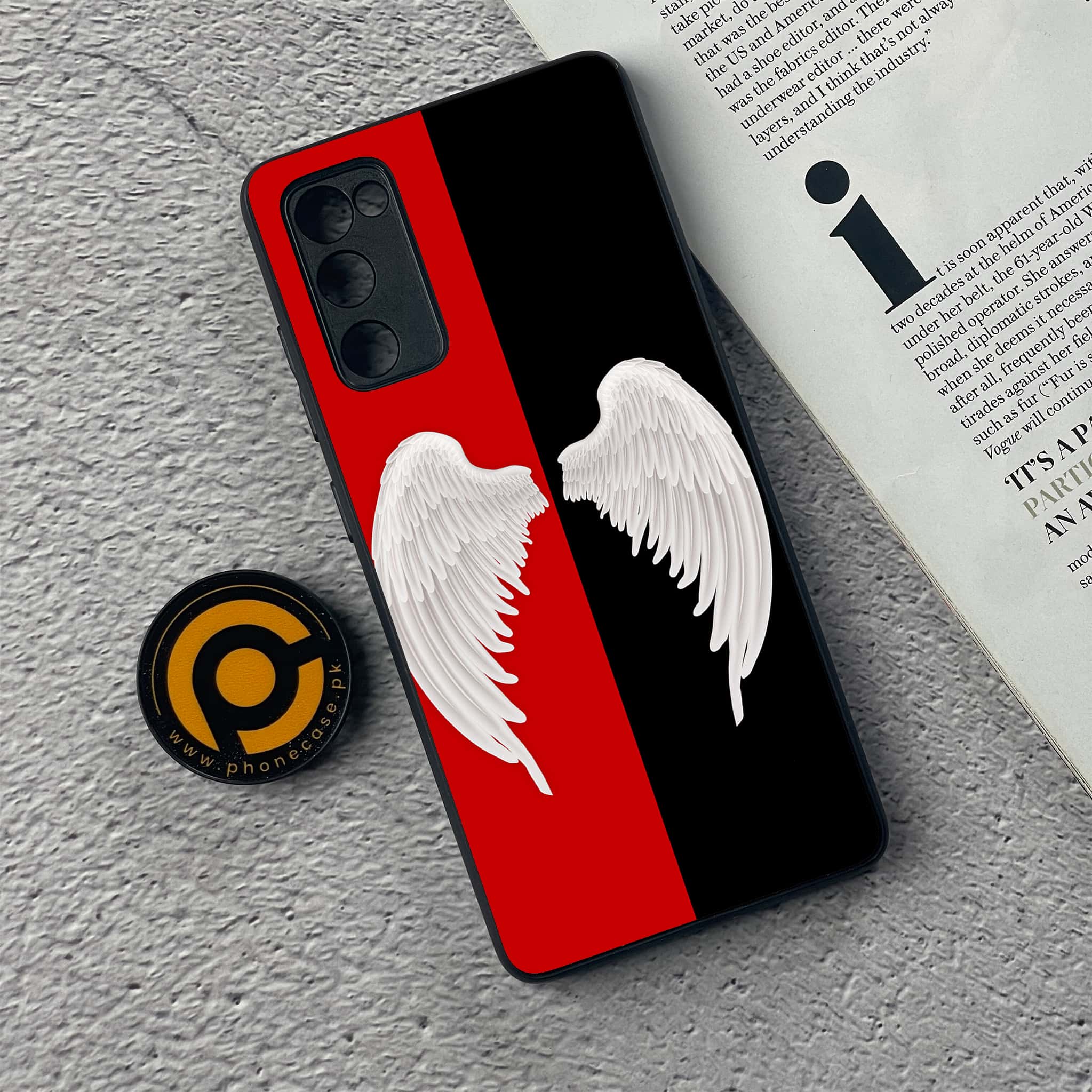 Samsung Galaxy S20 FE Angel Wings 2.0 Series Premium Printed Glass soft Bumper shock Proof Case