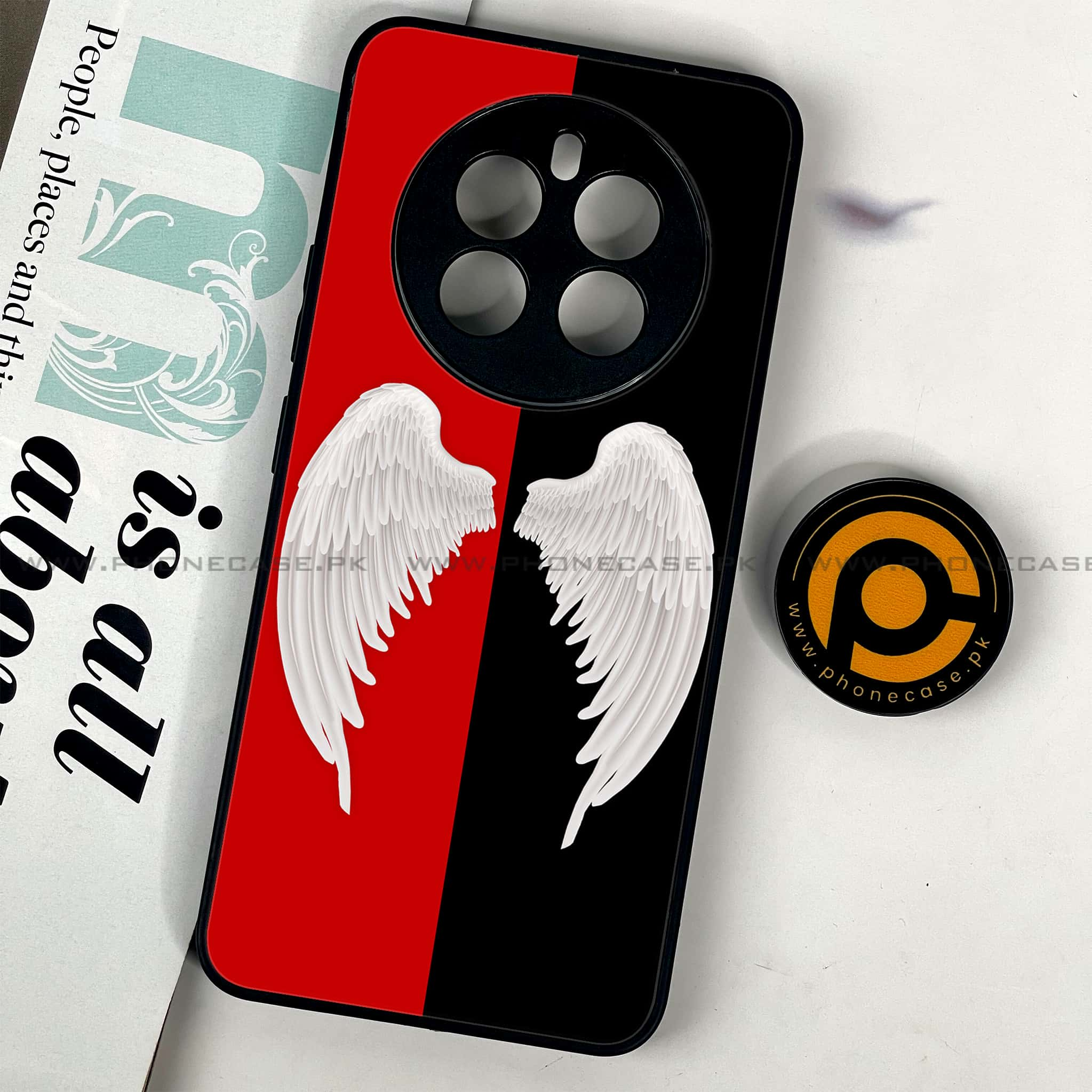 Realme 12 Plus 5G - Angel Wings 2.0 Series - Premium Printed Glass soft Bumper shock Proof Case