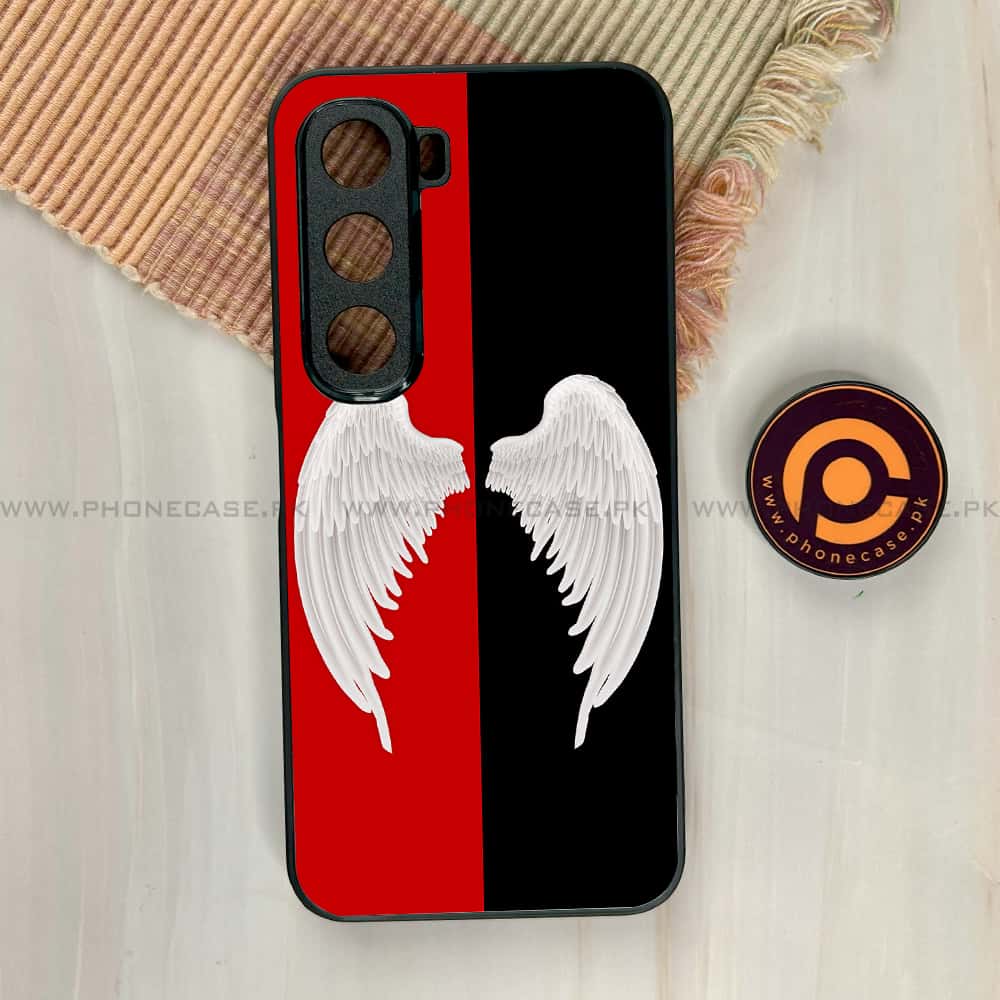 Infinix Hot 60i - Angel Wings 2.0 Series - Premium Metal Printed soft Bumper shock Proof Case