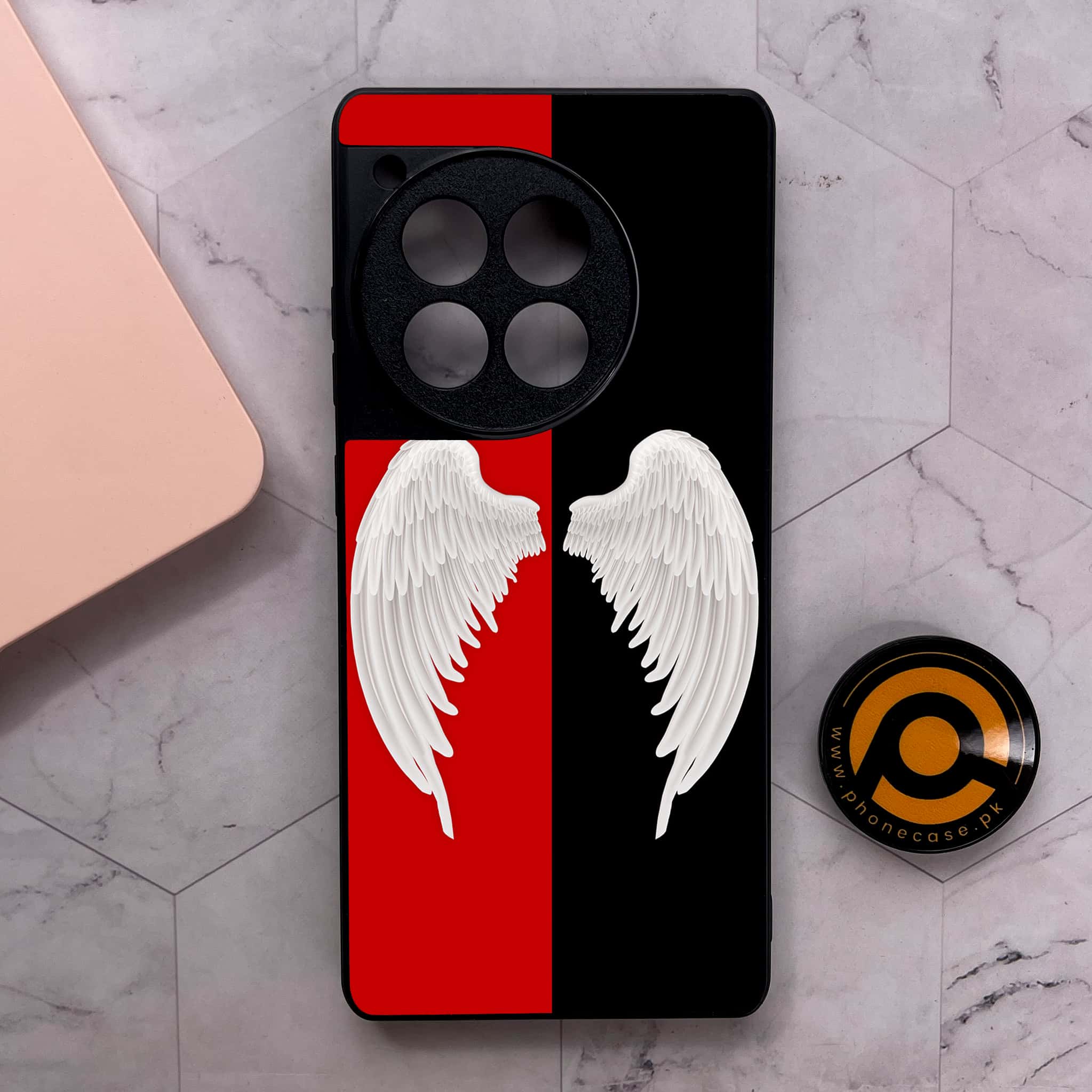 OnePlus 12R - Angel Wings 2.0 Series - Premium Metal Printed soft Bumper shock Proof Case
