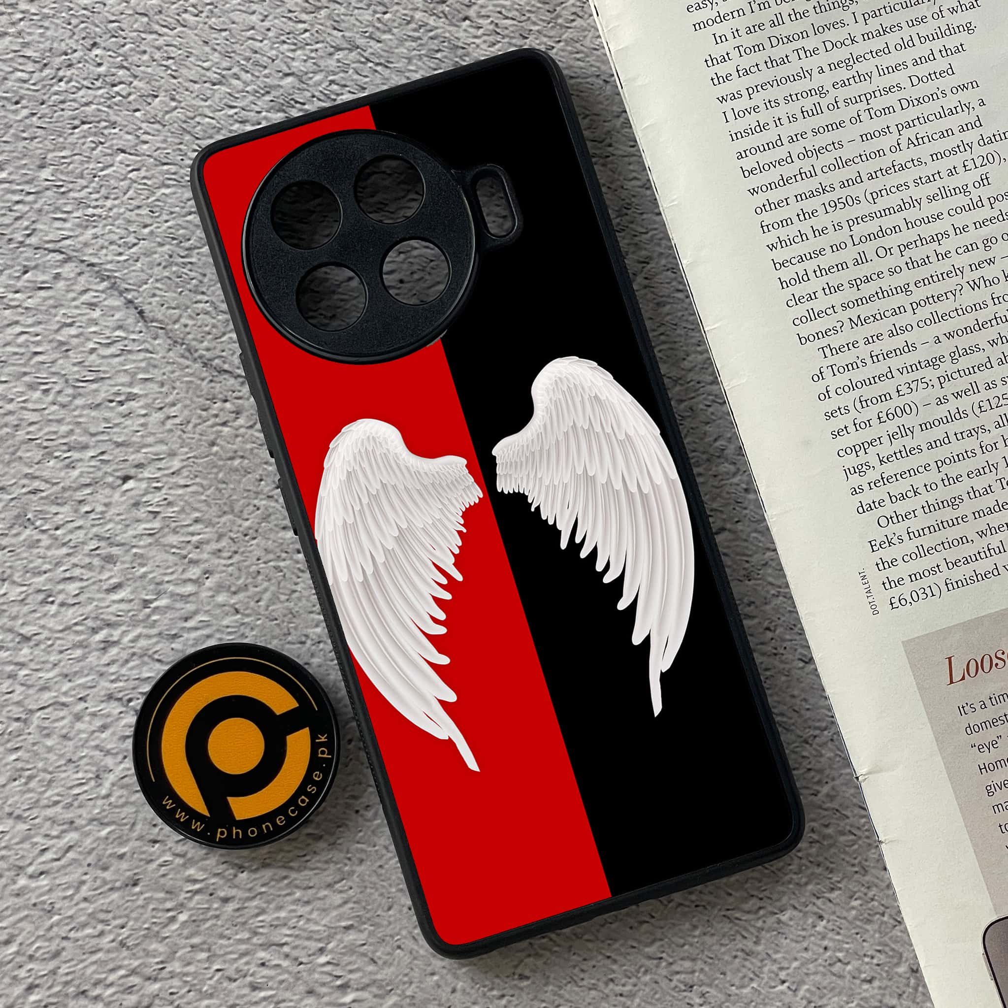 Tecno Spark 20 pro plus - Angel Wings 2.0 Series - Premium Printed Glass soft Bumper shock Proof Case