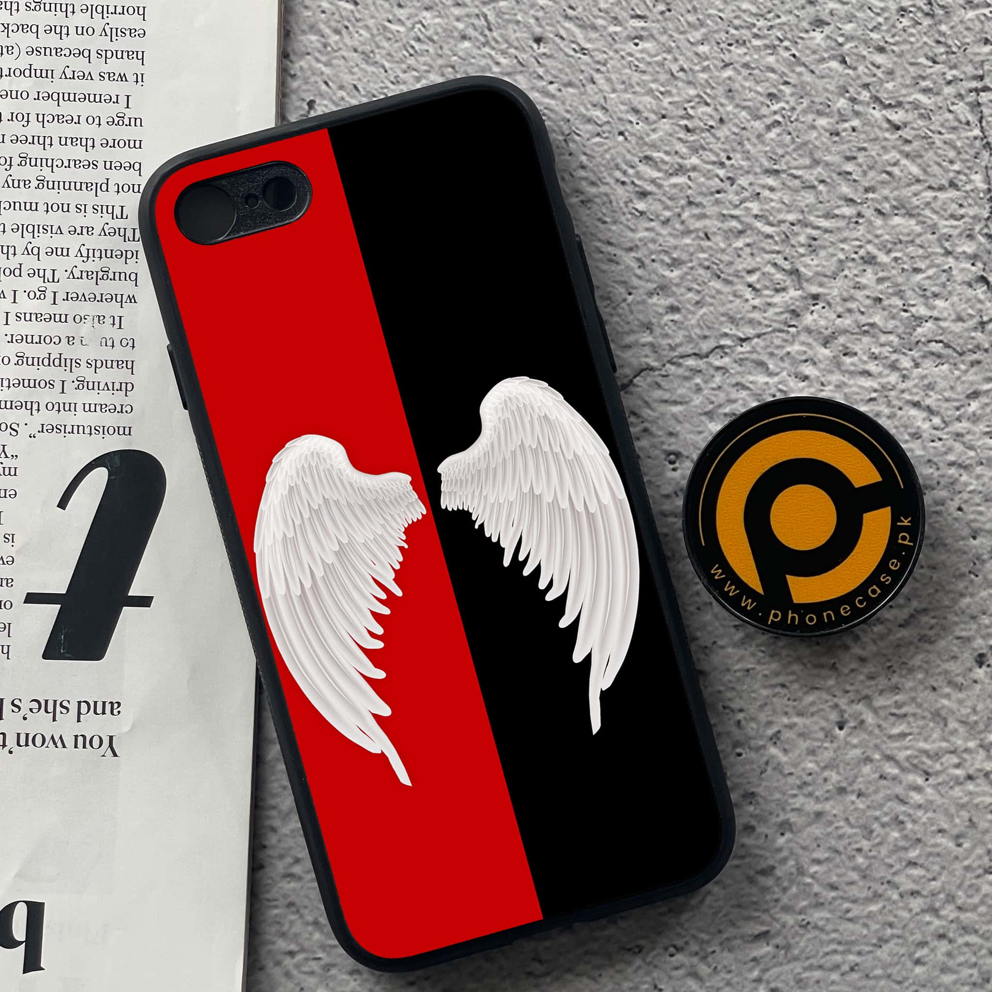 iPhone 7 / 8 - Angel wings 2.0 Series - Premium Printed Glass soft Bumper shock Proof Case
