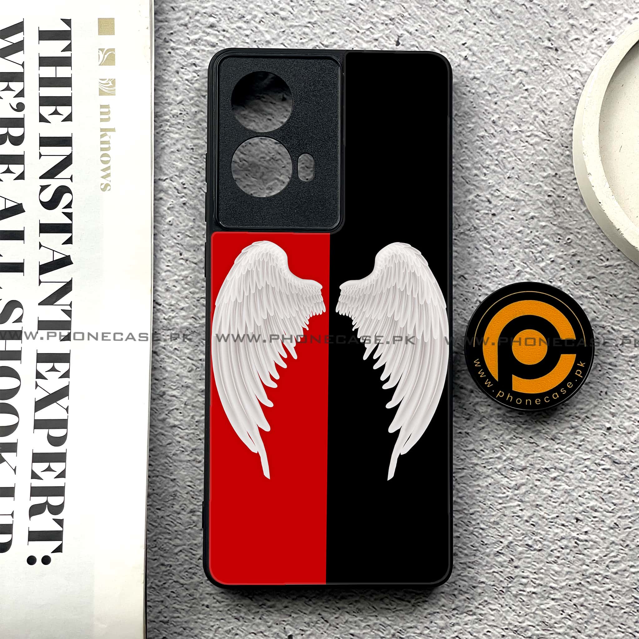 Moto G85 - Angel Wings 2.0 Series - Premium Printed Glass soft Bumper shock Proof Case