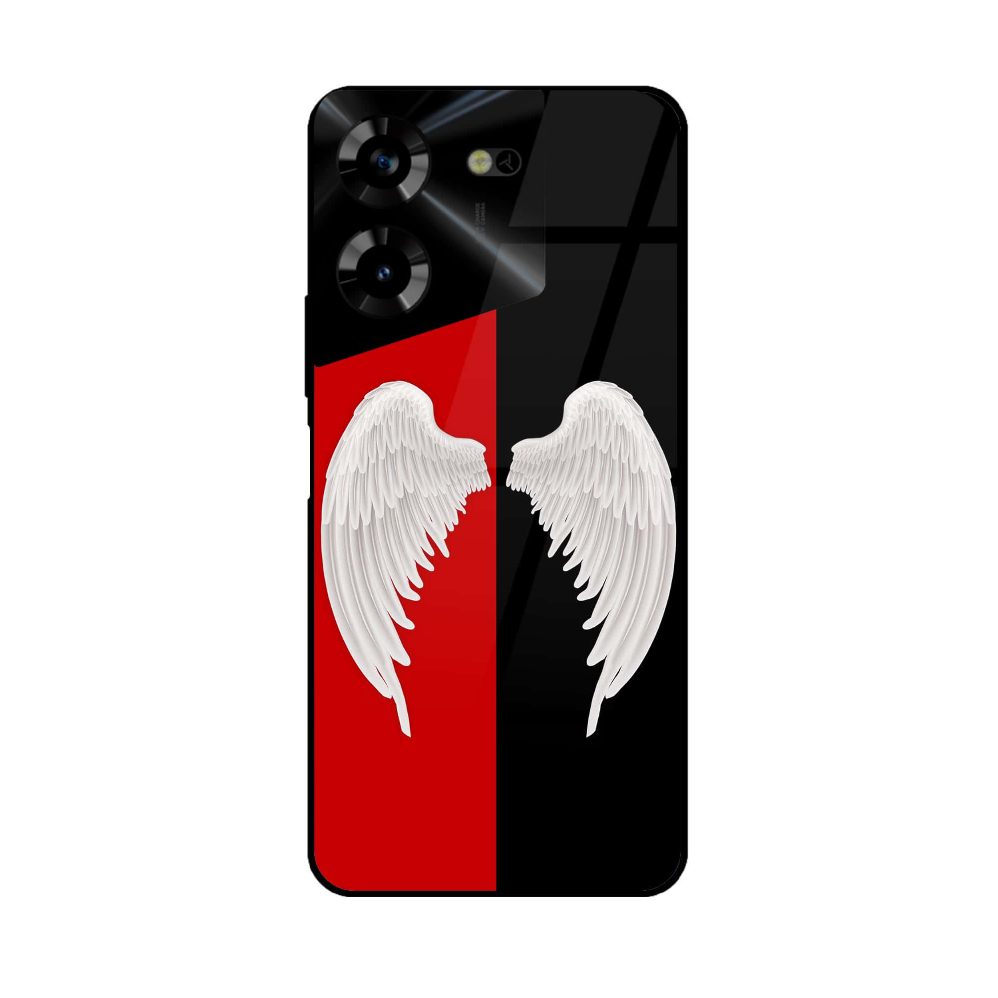 Tecno Pova 5 Pro - Angel wings 2.0 Series - Premium Printed Glass soft Bumper shock Proof Case