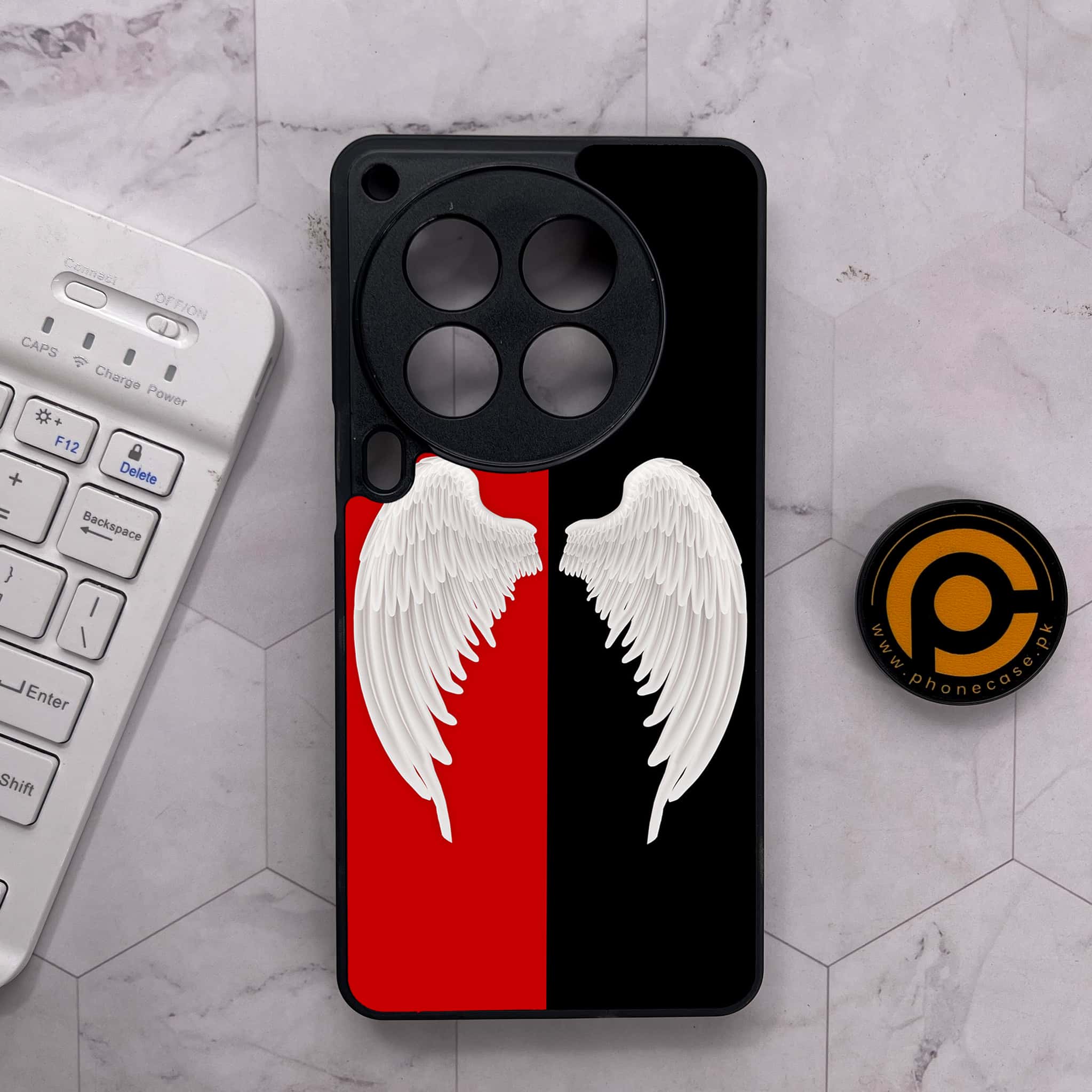 Tecno Camon 30 Premier - Angel Wings 2.0 Series - Premium Metal Printed soft Bumper shock Proof Case