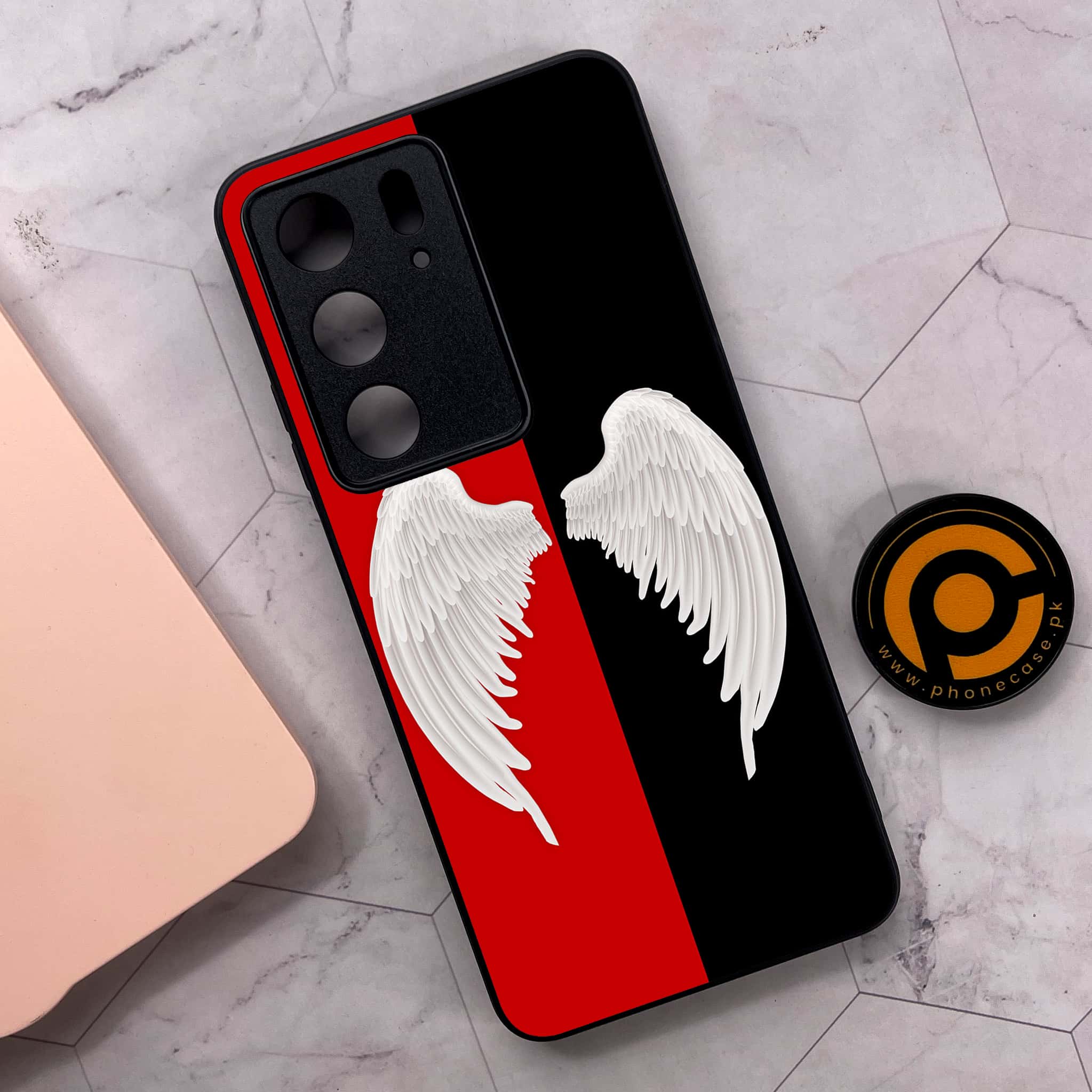 Realme C75x 4G - Angel Wings 2.0 Series - Premium Metal Printed soft Bumper shock Proof Case