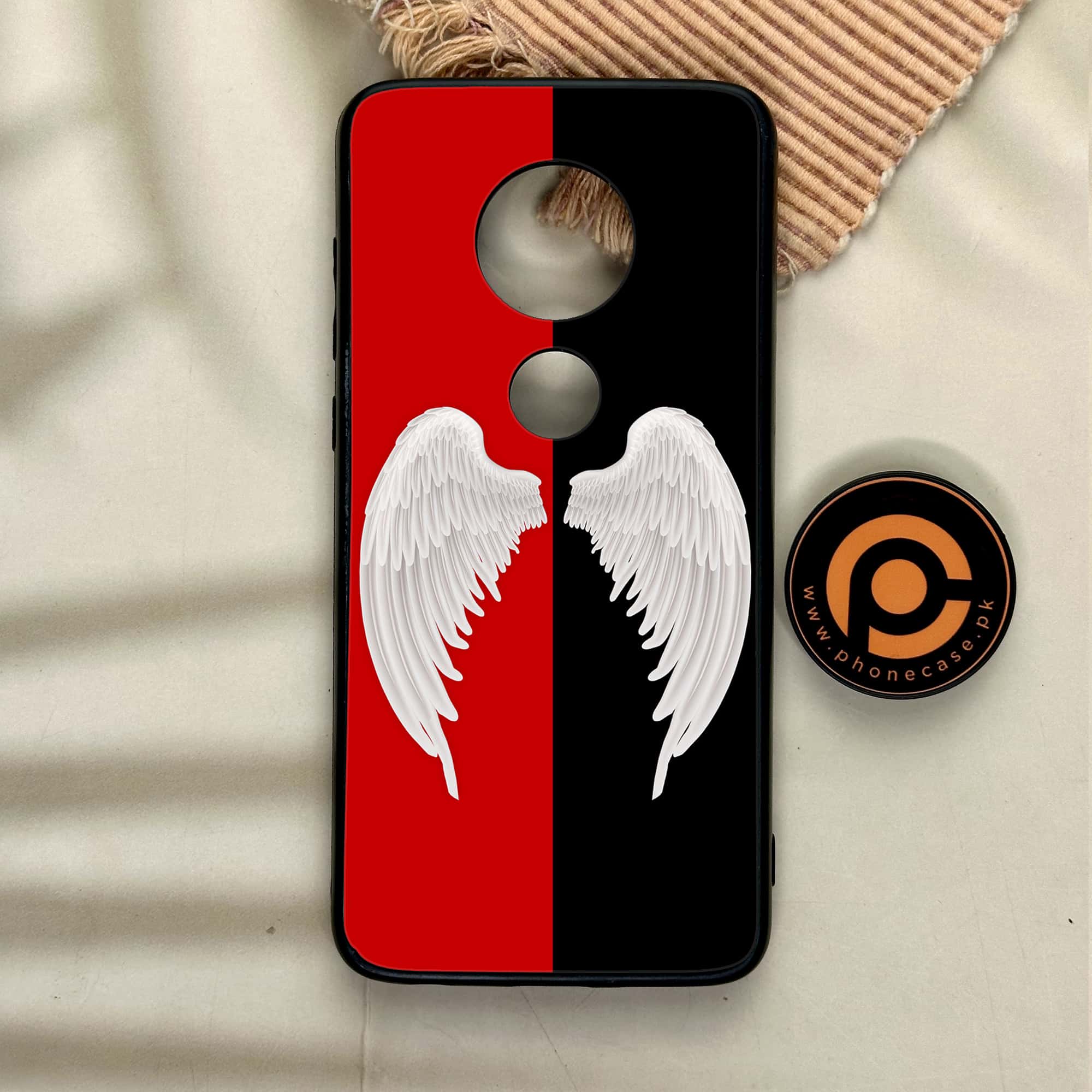 Moto G7 - Angel Wings 2.0 Series - Premium Printed Glass soft Bumper shock Proof Case